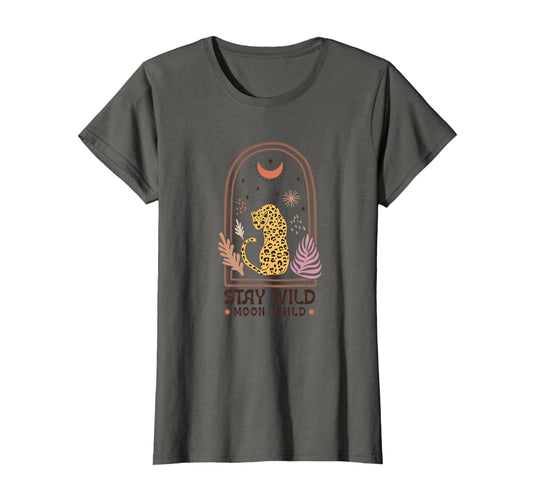 Boho Moon Leopard Bohemian Gift Boho T-Shirt - Trendy Graphic for Adults - T-Shirt, Sweatshirt, Hoodie