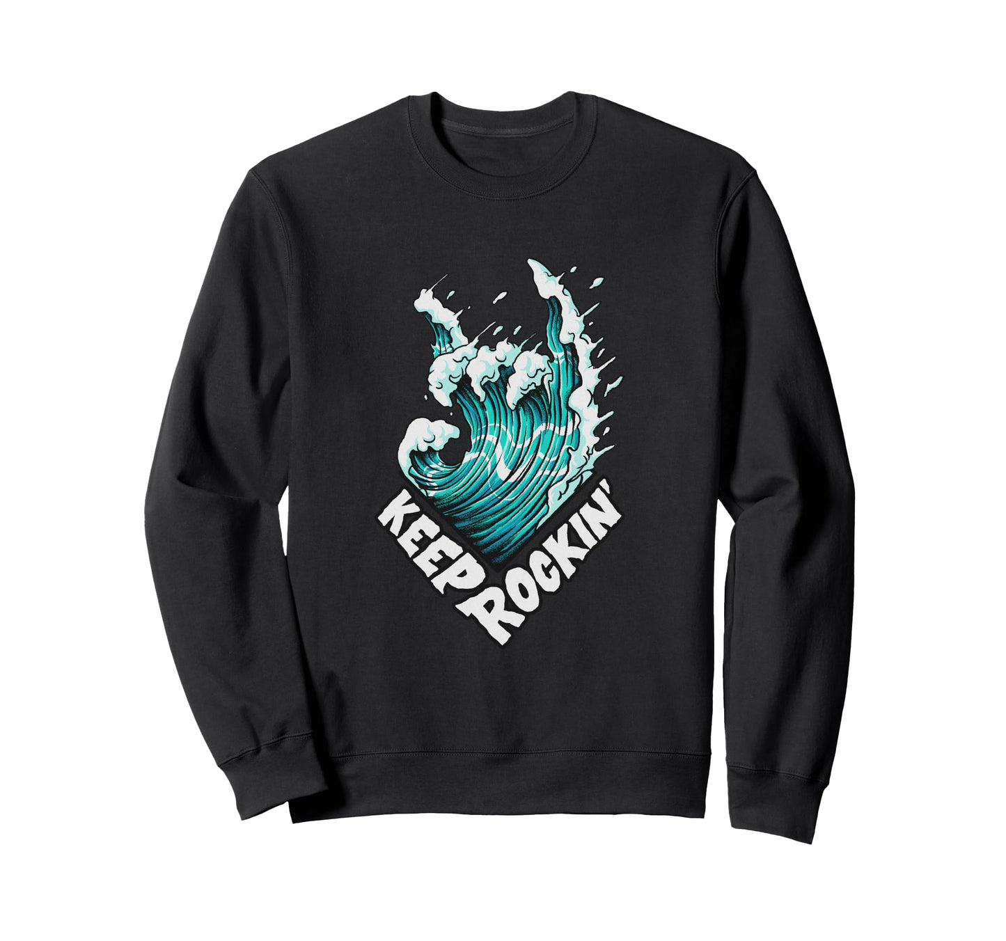 Rock N Roll Wave Hand Sad Aesthetic Sweatshirt - Aesthetic Graphic Unisex - T-Shirt, Sweatshirt, Hoodie