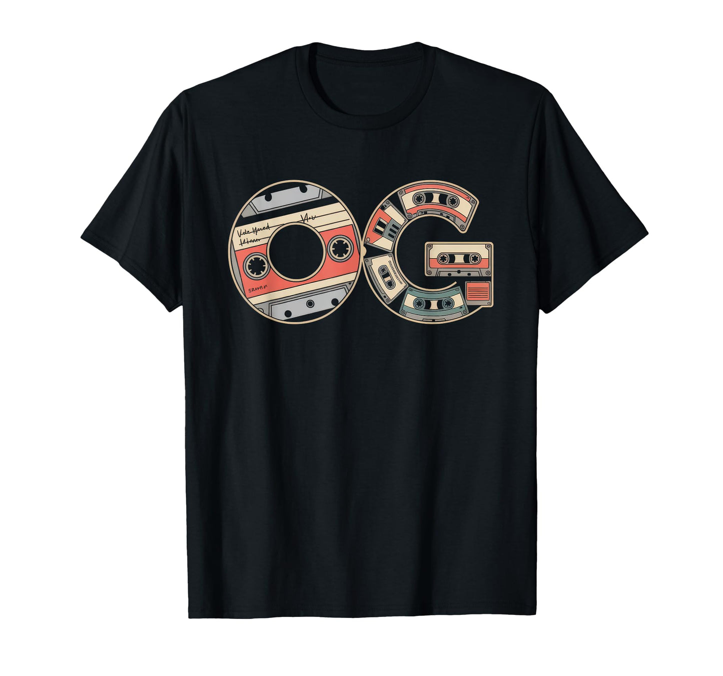 Old School Og Hip Hop Vinyl Cds Tapes T-Shirt - Unique Graphic Men Women - T-Shirt, Sweatshirt, Hoodie