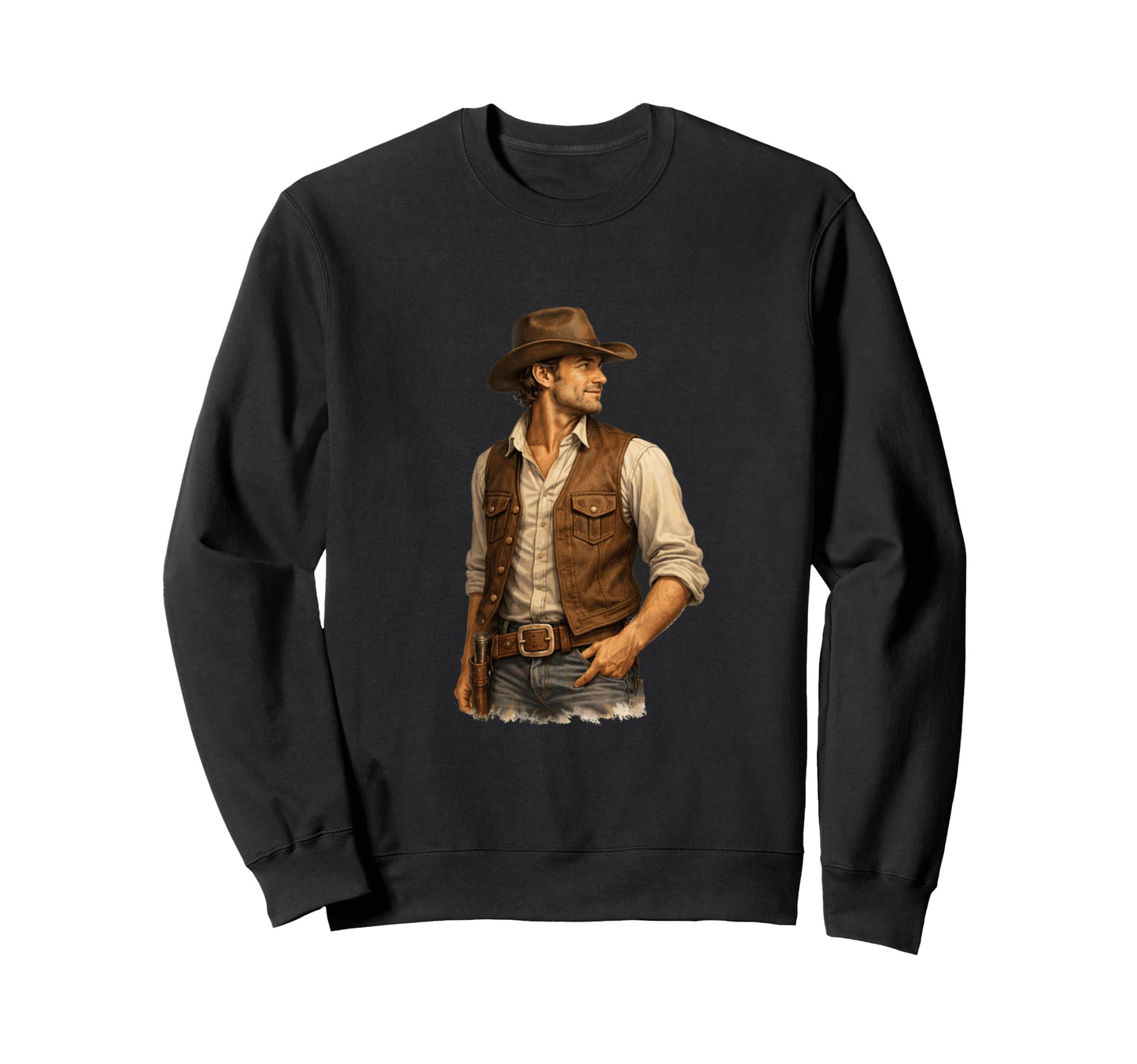 Western Cowboy Spirit Frontier Sweatshirt - Minimalist Print Men Women - T-Shirt, Sweatshirt, Hoodie