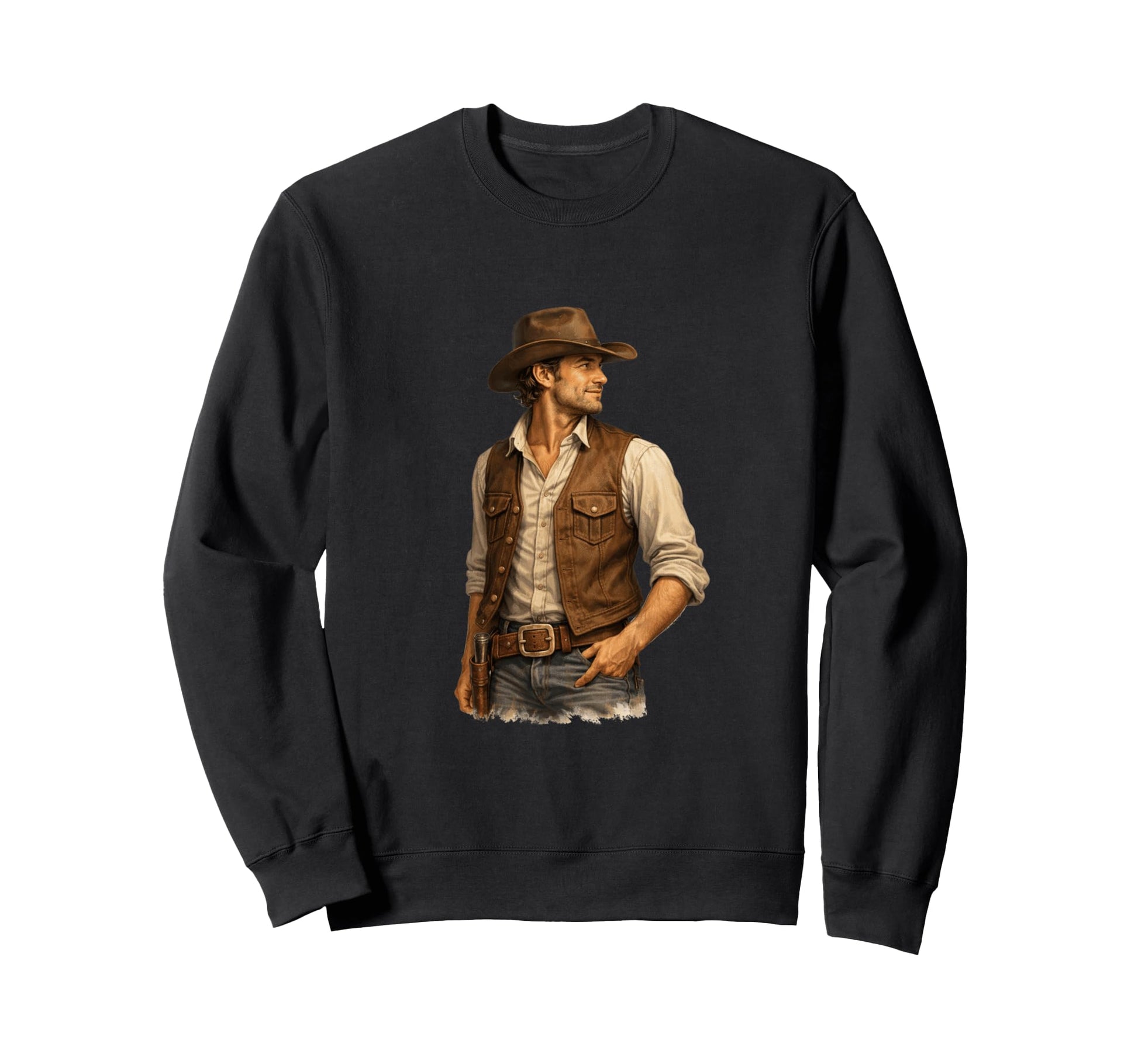 Western Cowboy Spirit Frontier Sweatshirt - Minimalist Print Men Women - T-Shirt, Sweatshirt, Hoodie