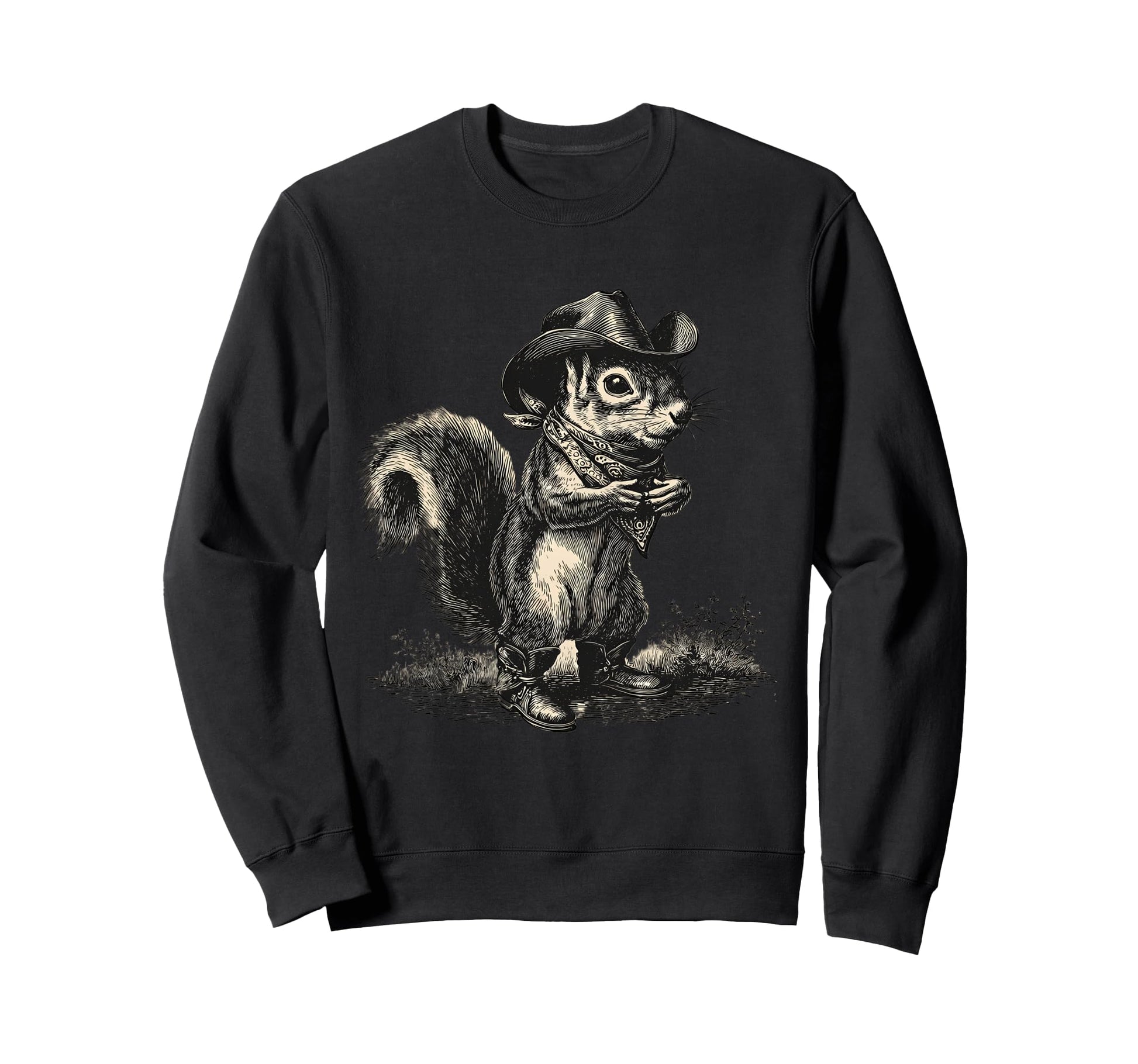 Squirrel Cowboy Rodeo Cowgirl Sweatshirt - Casual Everyday Wear Men Women - T-Shirt, Sweatshirt, Hoodie