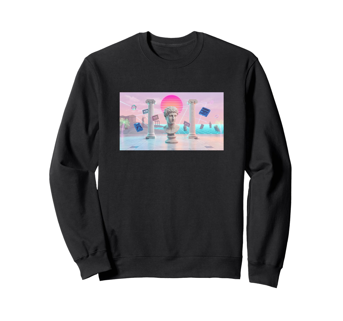 Vaporwave Aesthetic Trippy Vapor Wave Sweatshirt - Graphic Print for Adults - T-Shirt, Sweatshirt, Hoodie