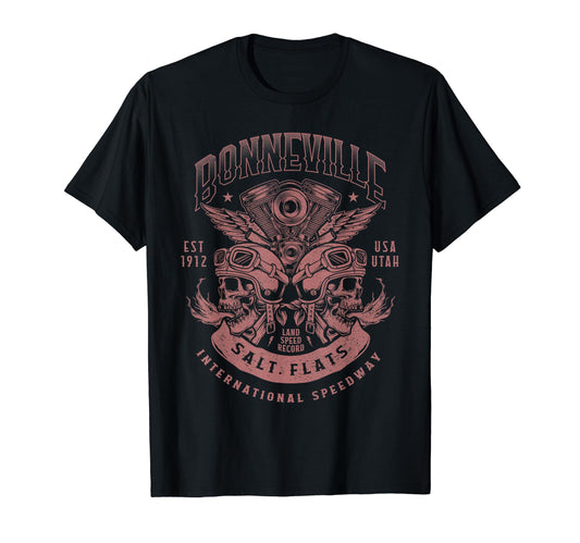 Bonneville Salt Flats Motorcycle Racing T-Shirt - Graphic Print Unisex - T-Shirt, Sweatshirt, Hoodie