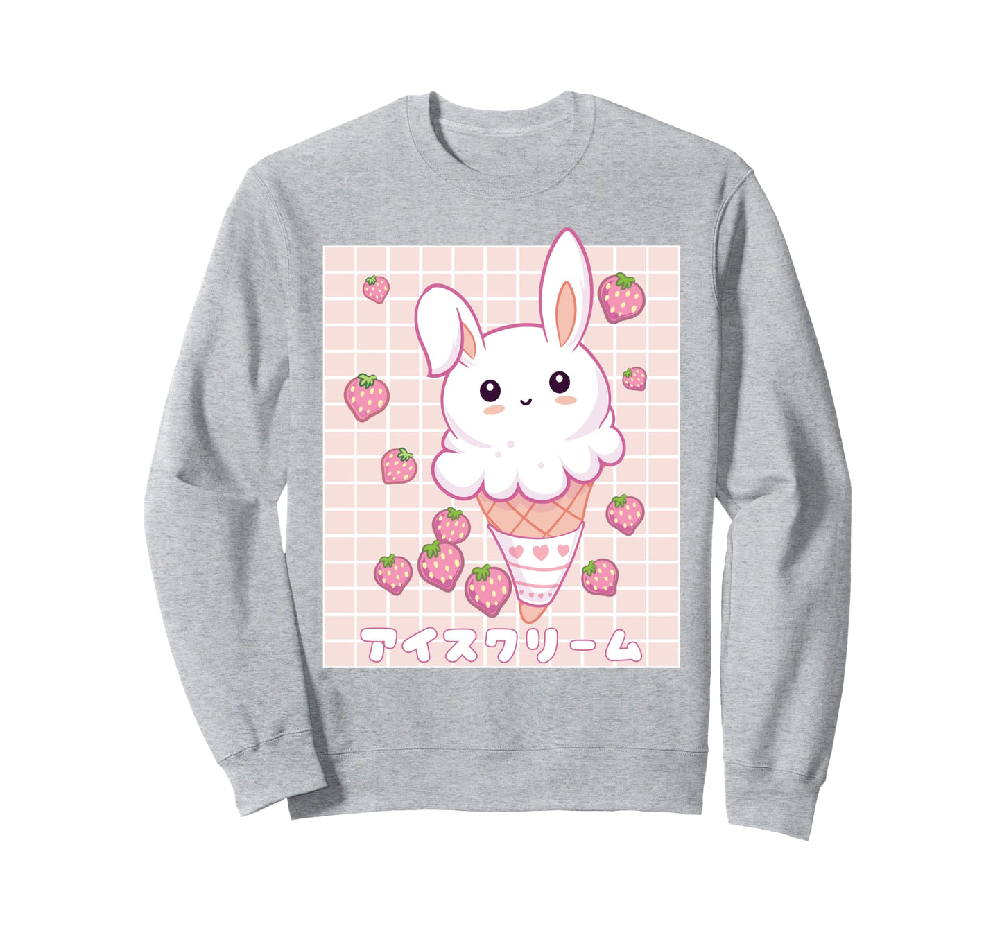 Kawaii Aesthetic Strawberry Ice Sweatshirt - Fun Novelty Design Unisex - T-Shirt, Sweatshirt, Hoodie