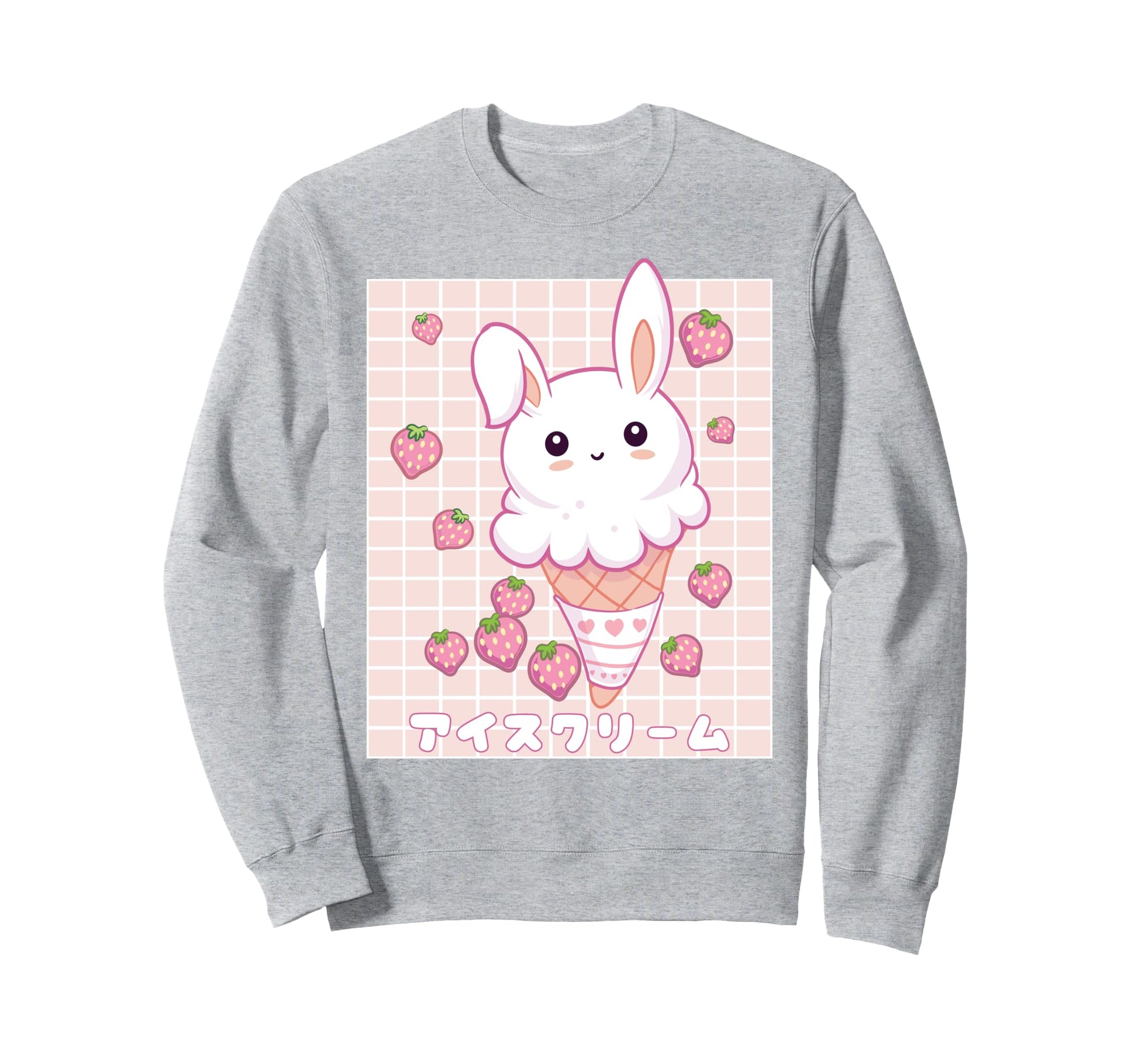 Kawaii Aesthetic Strawberry Ice Sweatshirt - Fun Novelty Design Unisex - T-Shirt, Sweatshirt, Hoodie