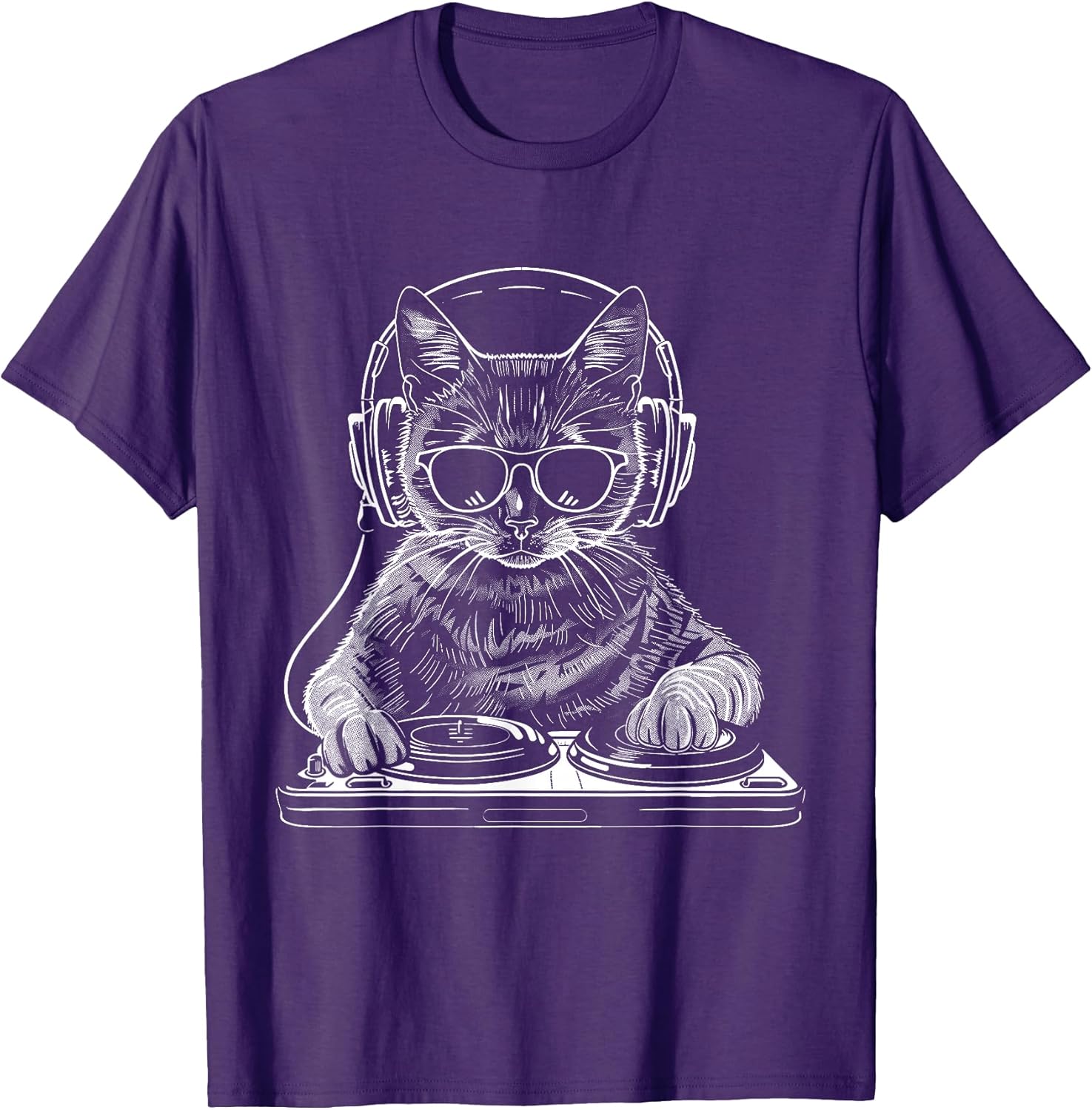 DJ Cat - Adult & Kids T-Shirts, Sweatshirts & Hoodies apparel design preview 1
