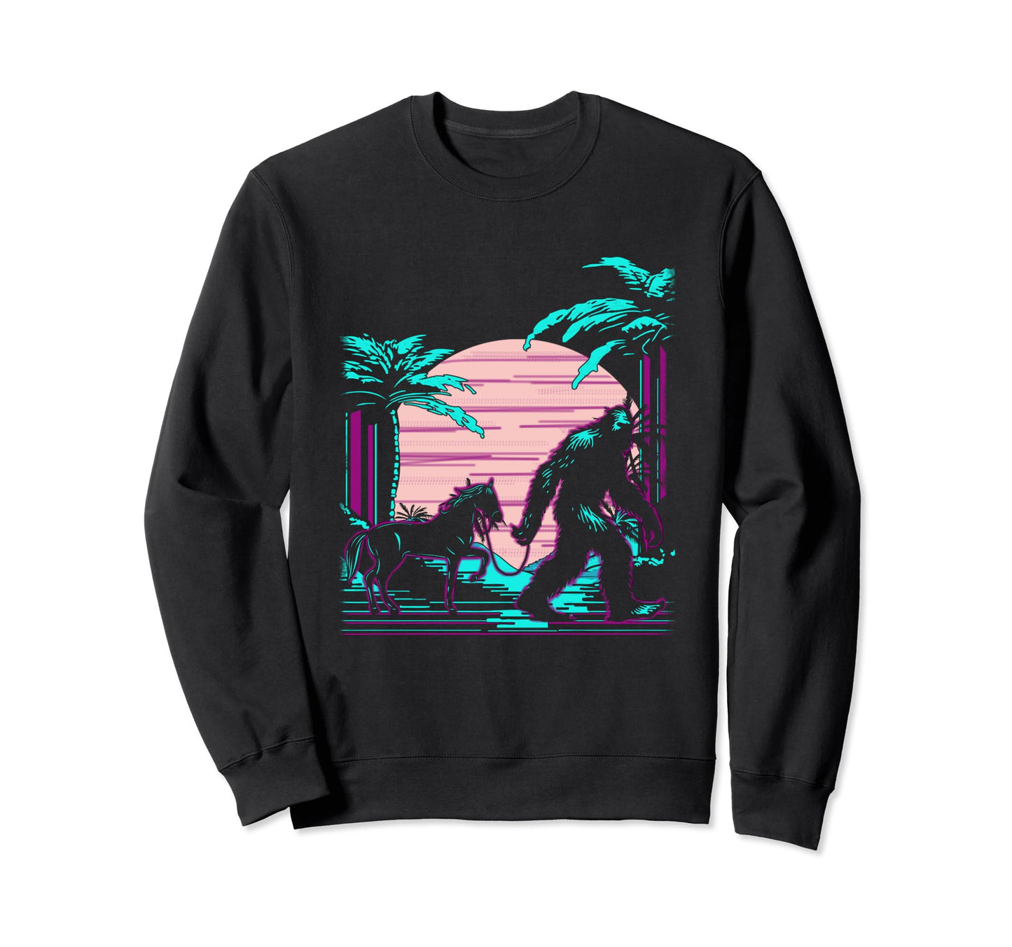 Bigfoot Vaporwave Aesthetic 90S Sweatshirt - Graphic Print Men Women - T-Shirt, Sweatshirt, Hoodie