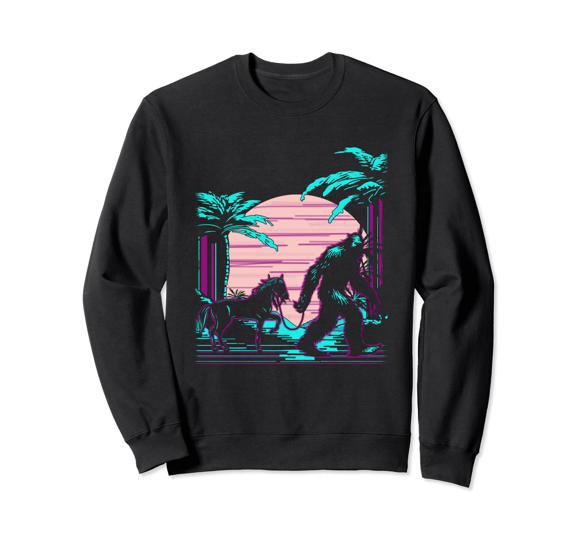 Bigfoot Vaporwave Aesthetic 90S Sweatshirt - Graphic Print Men Women - T-Shirt, Sweatshirt, Hoodie