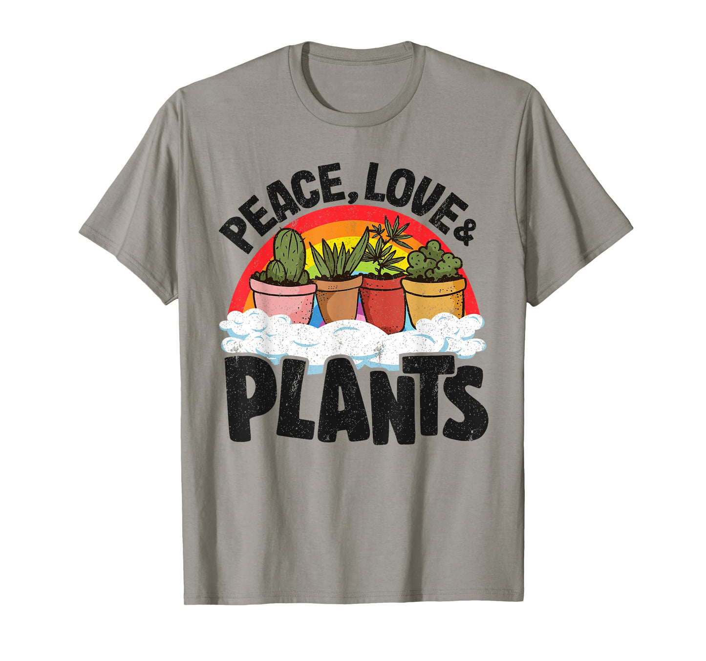 Peace Love Plants Rainbow Succulents T-Shirt - Unique Graphic for Adults - T-Shirt, Sweatshirt, Hoodie