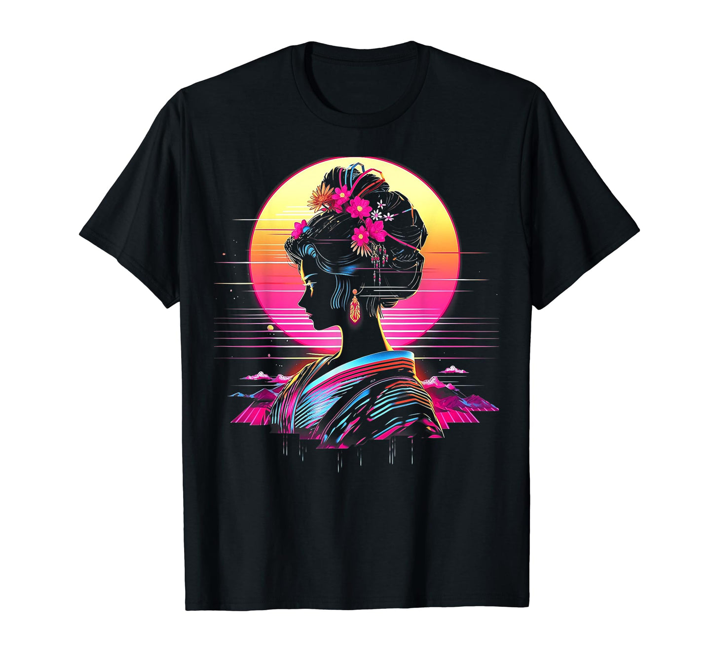 Vaporwave Geisha 80S Synthwave 21 T-Shirt - Streetwear Style for Adults - T-Shirt, Sweatshirt, Hoodie