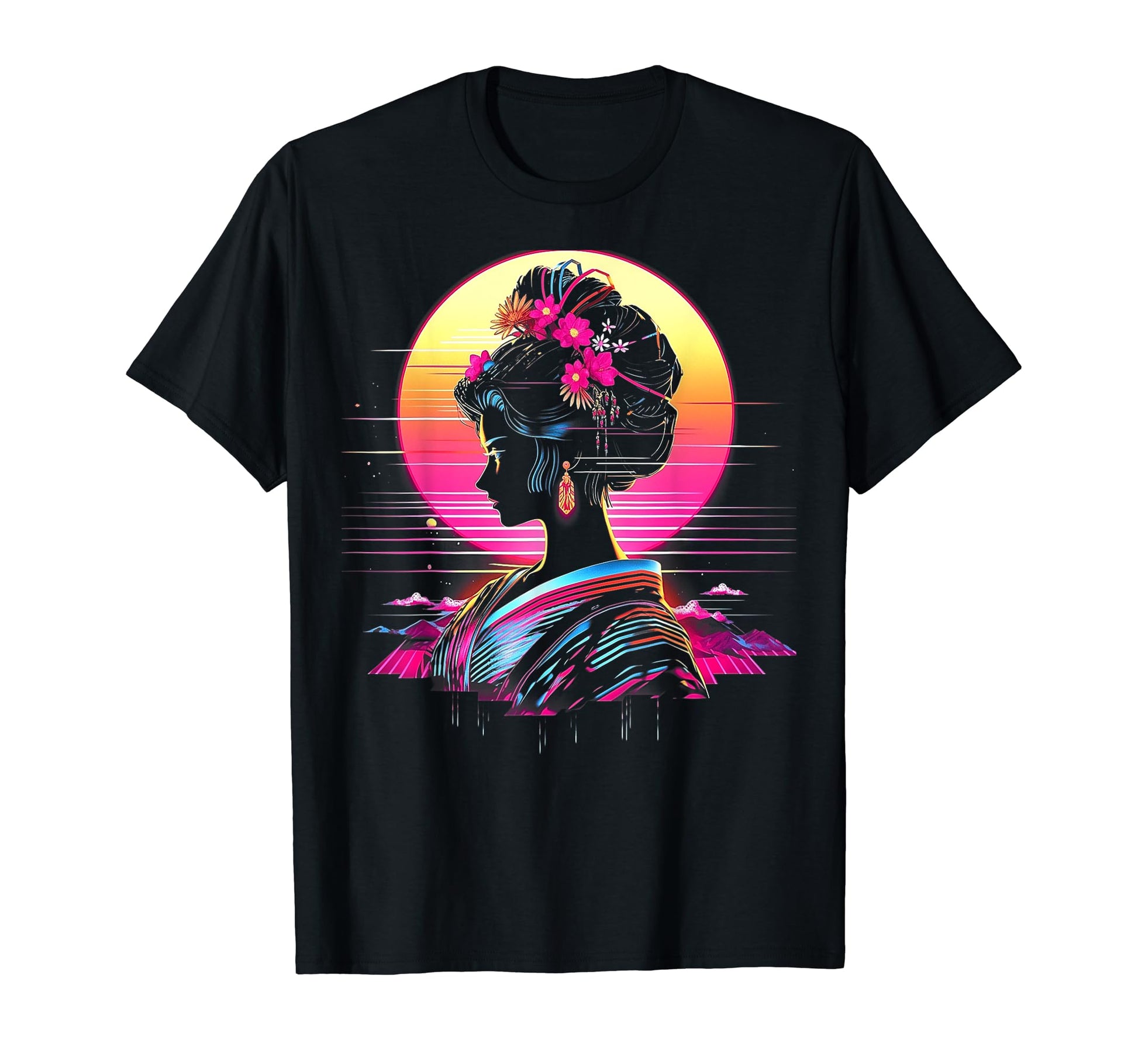 Vaporwave Geisha 80S Synthwave 21 T-Shirt - Streetwear Style for Adults - T-Shirt, Sweatshirt, Hoodie