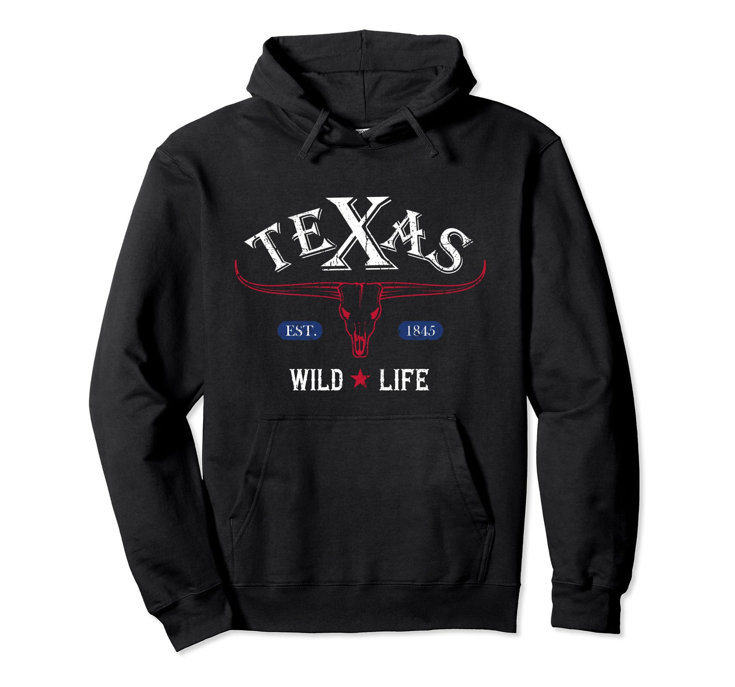 Wildlife Texas Longhorn Rodeo Cowboy Hoodie - Novelty Apparel for Adults - T-Shirt, Sweatshirt, Hoodie