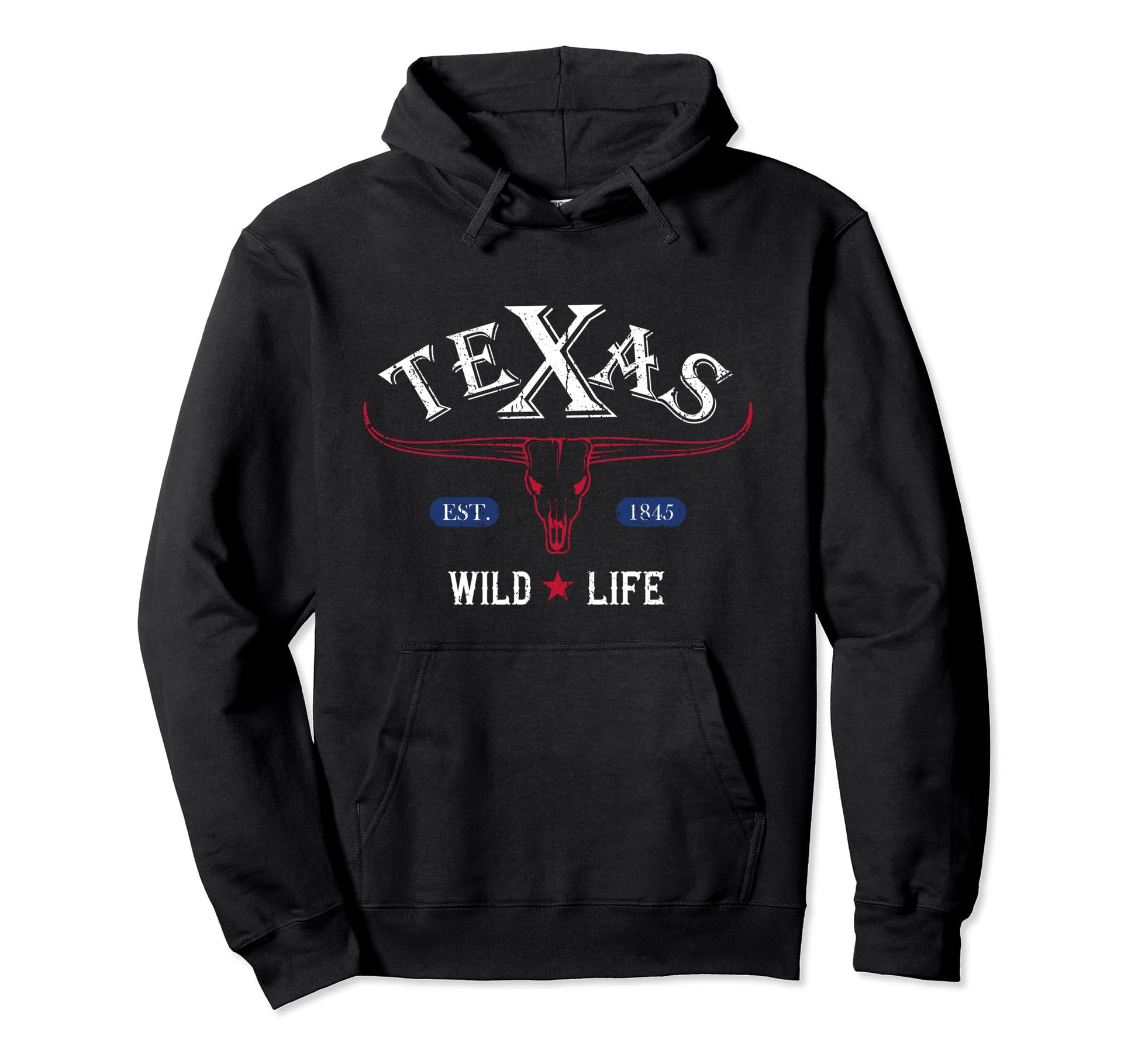 Wildlife Texas Longhorn Rodeo Cowboy Hoodie - Novelty Apparel for Adults - T-Shirt, Sweatshirt, Hoodie
