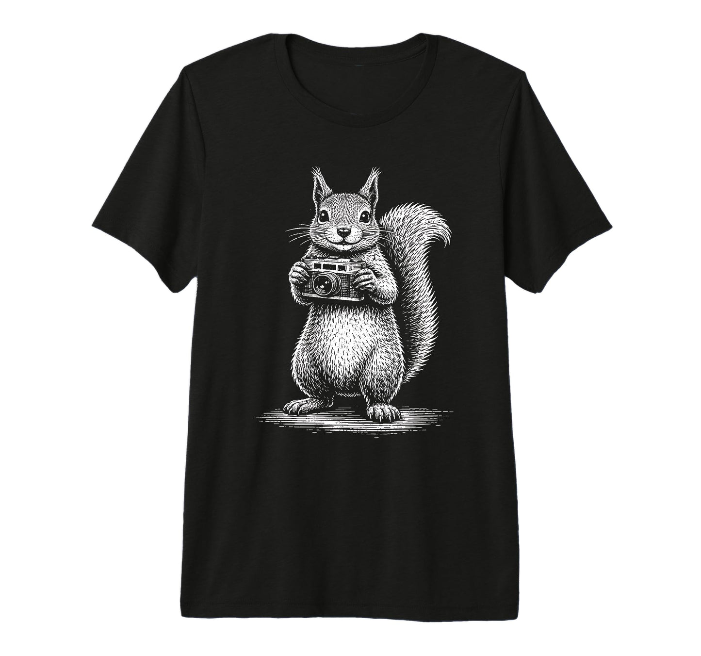 Squirrel Photographer Camera T-Shirt - Minimalist Print for Adults - T-Shirt, Sweatshirt, Hoodie