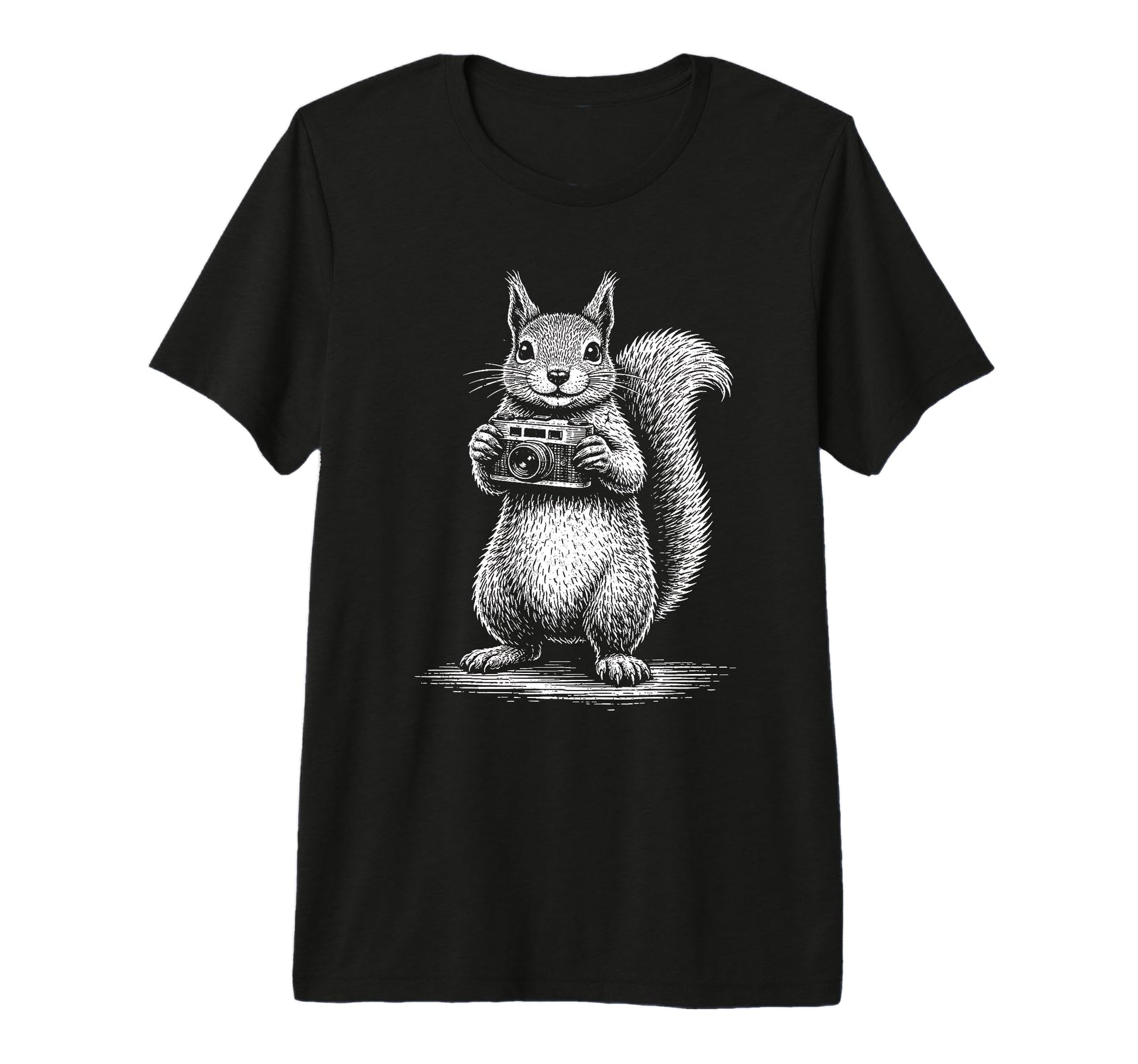 Squirrel Photographer Camera T-Shirt - Minimalist Print for Adults - T-Shirt, Sweatshirt, Hoodie