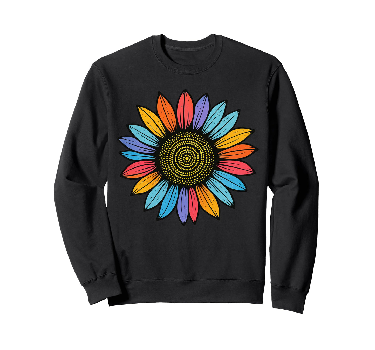 Distressed Colorful Rainbow Sweatshirt - Custom Art Print for Adults - T-Shirt, Sweatshirt, Hoodie