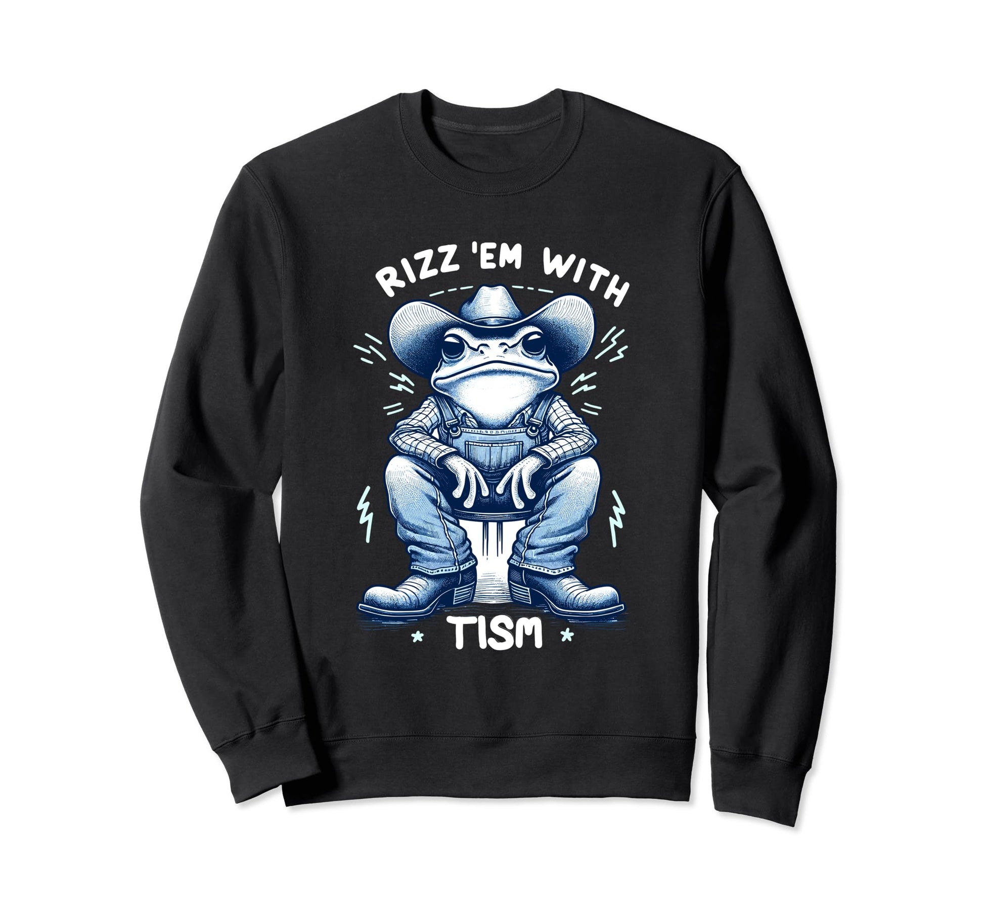Rizz Em Tism Country Western Frog Sweatshirt - Novelty Apparel for Adults - T-Shirt, Sweatshirt, Hoodie