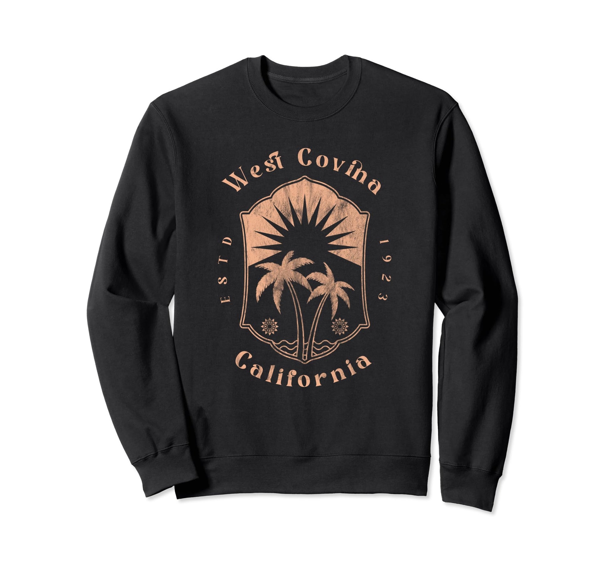 West Covina California Surfer Beach Sweatshirt - Custom Art Print Men Women - T-Shirt, Sweatshirt, Hoodie