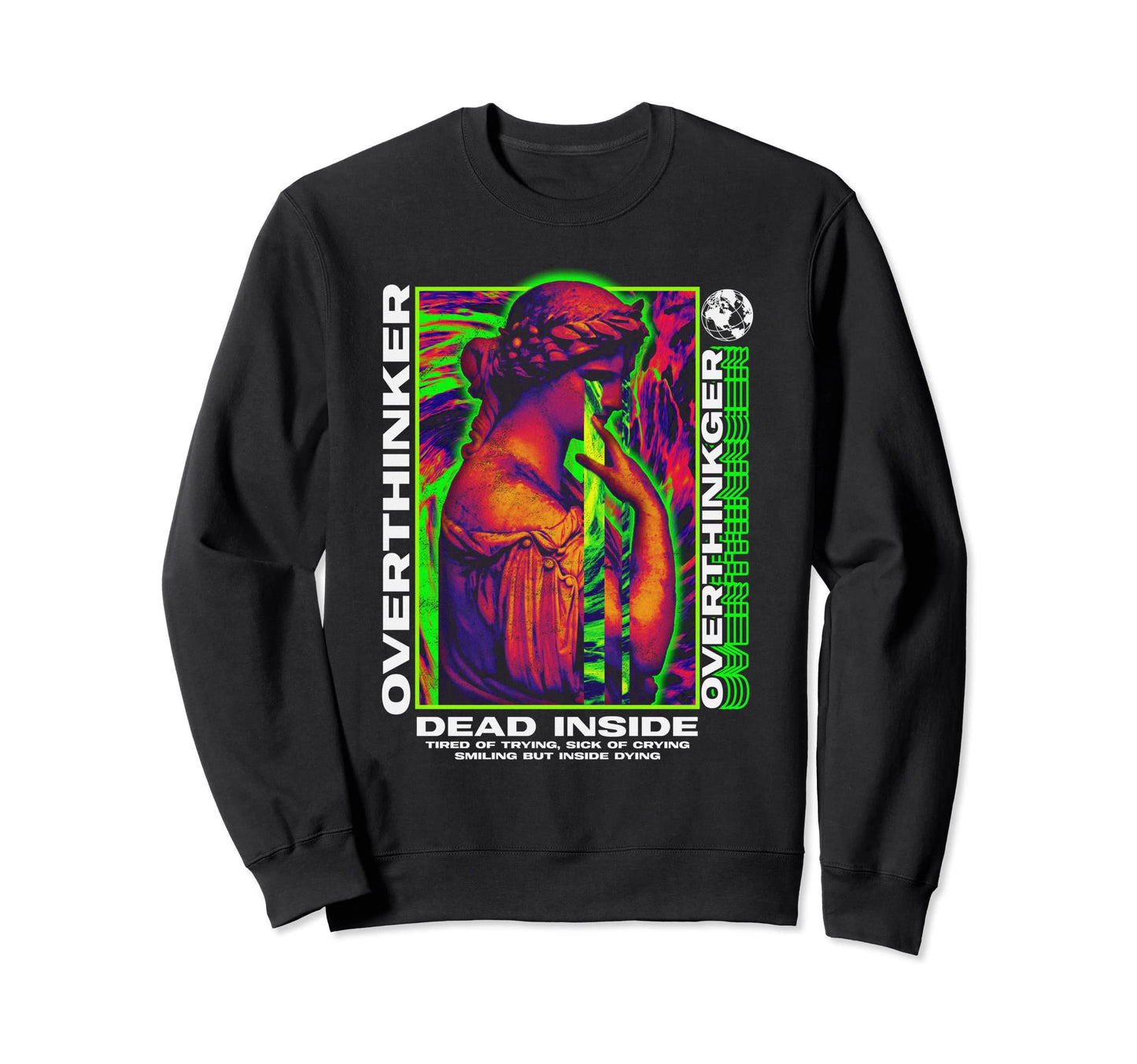 Overthinker Sculpture Sad Aesthetic Sweatshirt - Trendy Graphic Unisex - T-Shirt, Sweatshirt, Hoodie