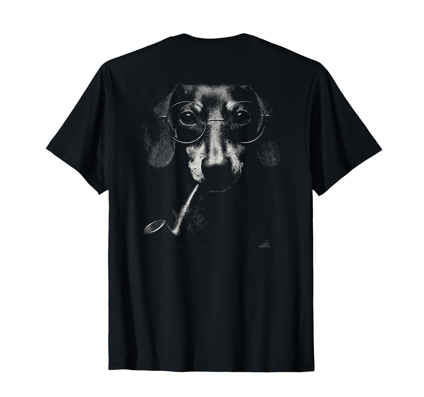 Dachshund Smoking Pipe Glasses T-Shirt - Minimalist Print for Adults - T-Shirt, Sweatshirt, Hoodie