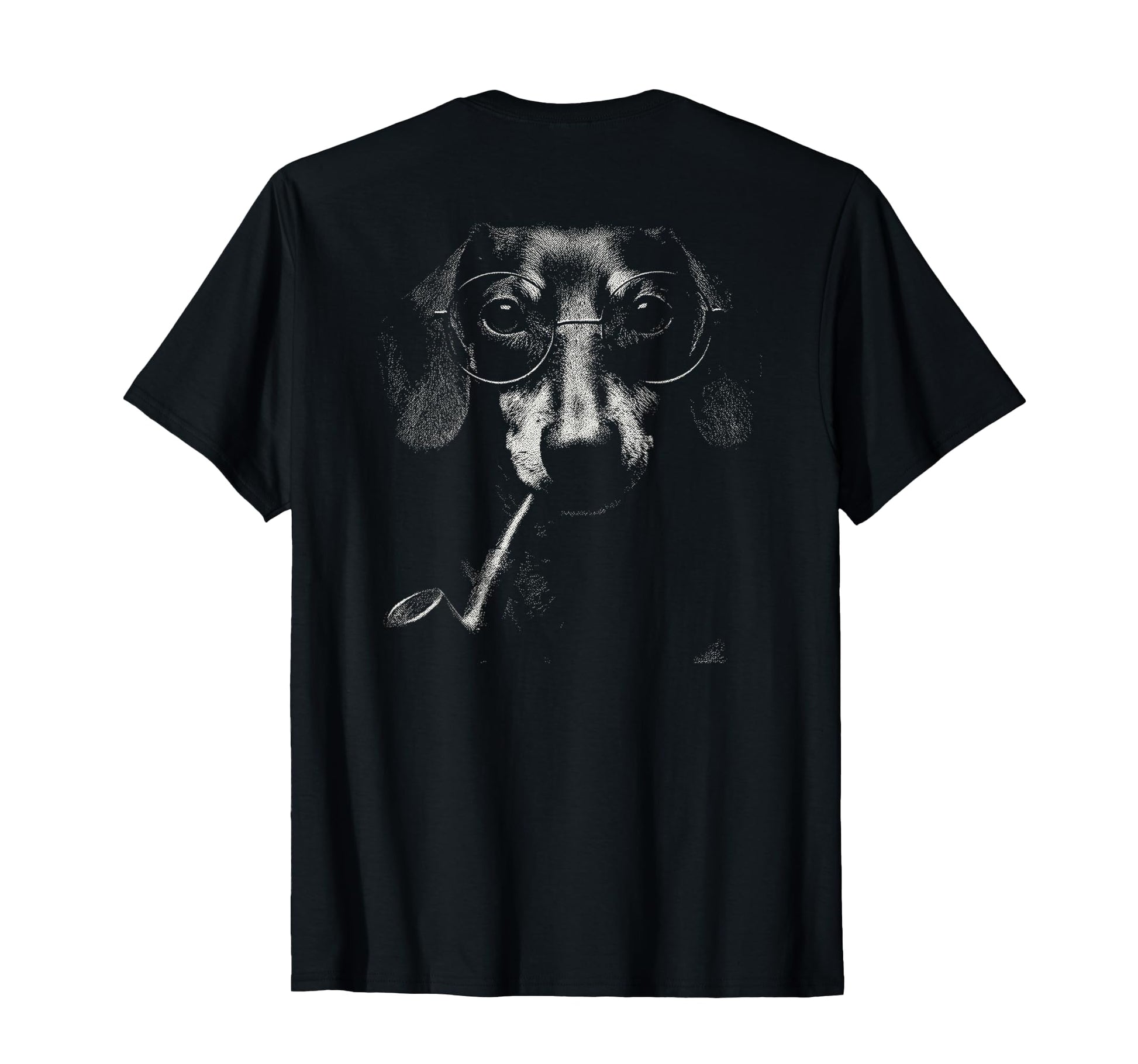 Dachshund Smoking Pipe Glasses T-Shirt - Minimalist Print for Adults - T-Shirt, Sweatshirt, Hoodie
