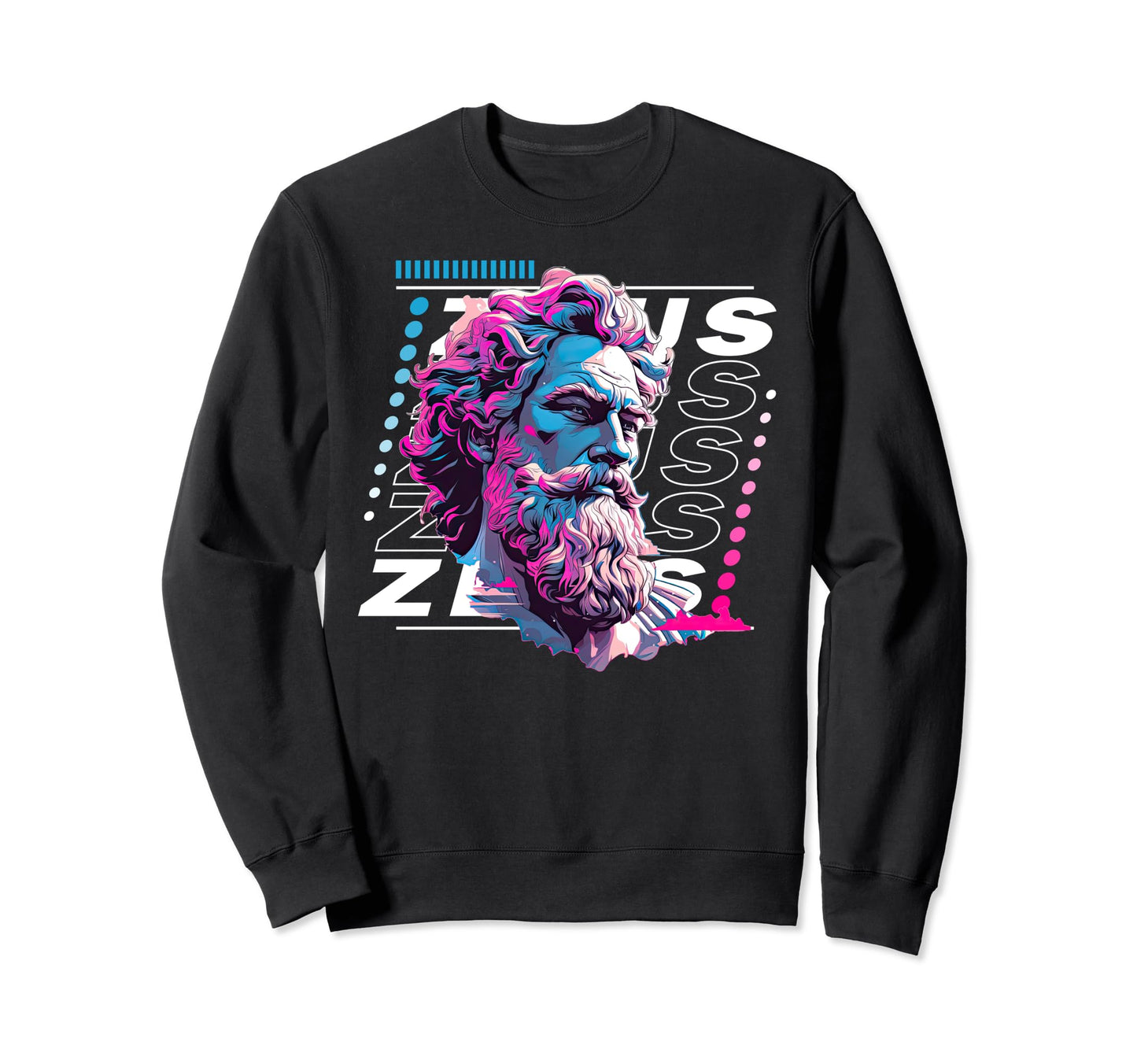Zeus Greek God Vaporwave Greece Sweatshirt - Unique Graphic for Adults - T-Shirt, Sweatshirt, Hoodie