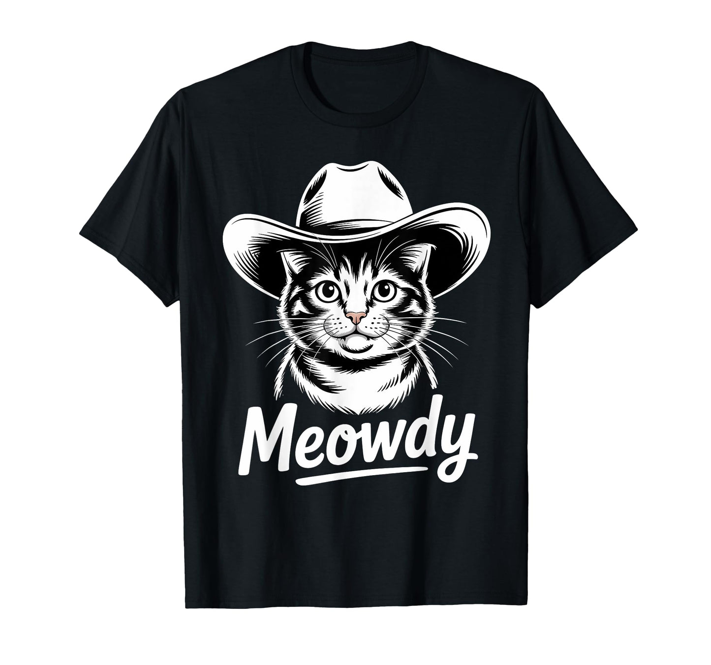 Meowdy Cat Western Country Funny T-Shirt - Custom Art Print for Adults - T-Shirt, Sweatshirt, Hoodie
