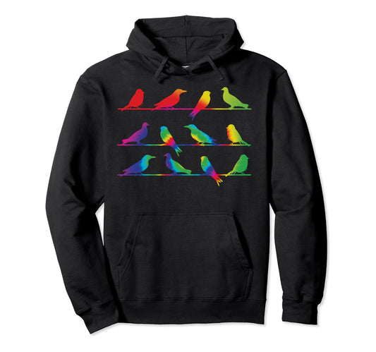 Birding Tie Dye Bird Watcher Hoodie - Fun Novelty Design Men Women - T-Shirt, Sweatshirt, Hoodie