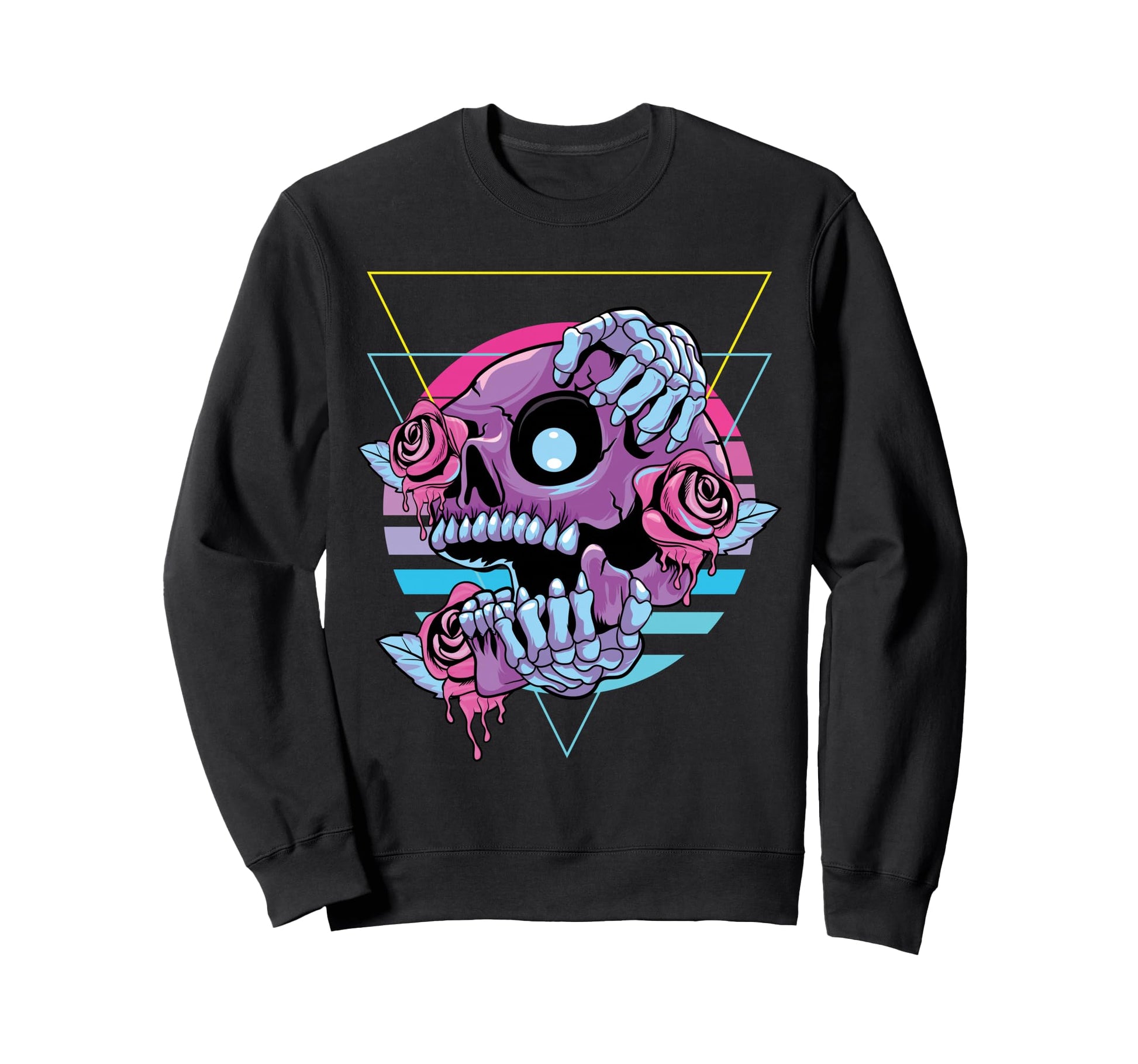 Vaporwave Aesthetic Skull Pastel Goth Sweatshirt - Unique Graphic Unisex - T-Shirt, Sweatshirt, Hoodie