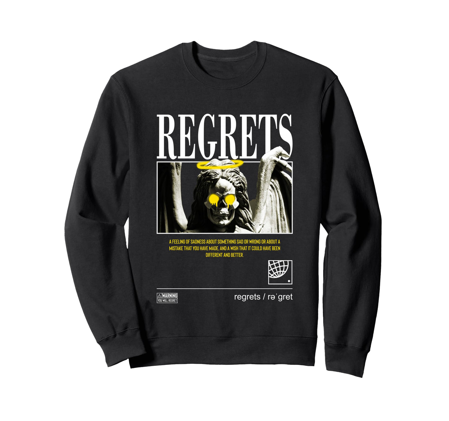 Regrets Graffiti Angel Aesthetic Sweatshirt - Custom Art Print for Adults - T-Shirt, Sweatshirt, Hoodie