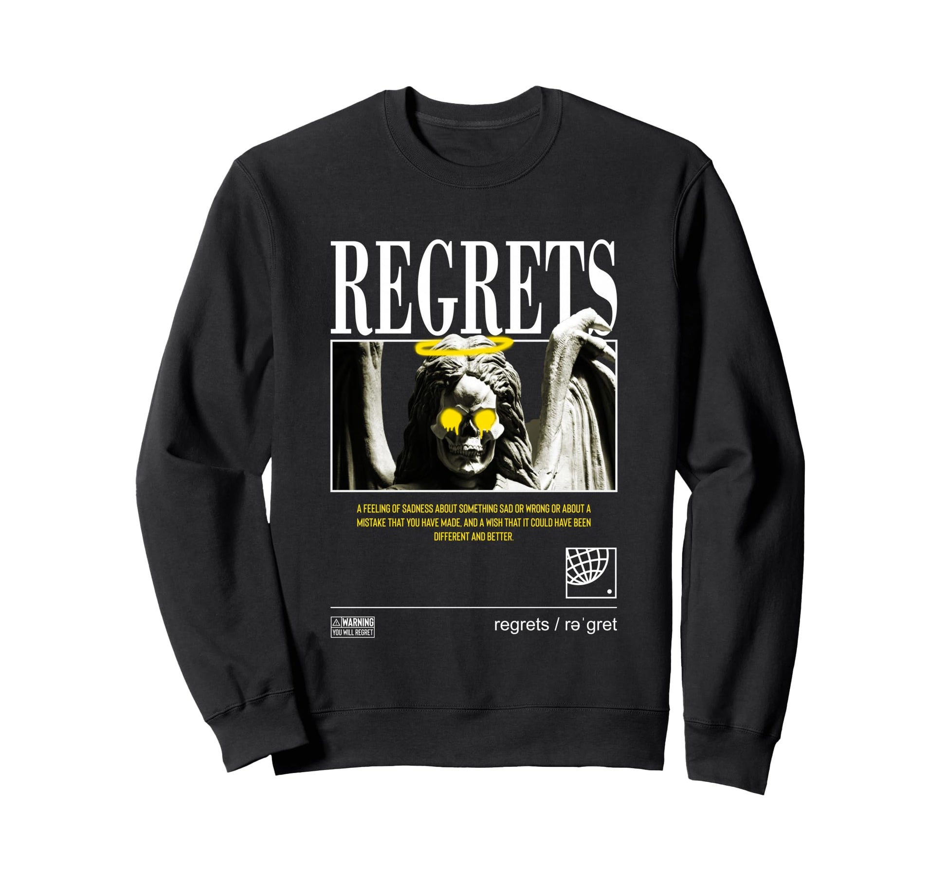 Regrets Graffiti Angel Aesthetic Sweatshirt - Custom Art Print for Adults - T-Shirt, Sweatshirt, Hoodie