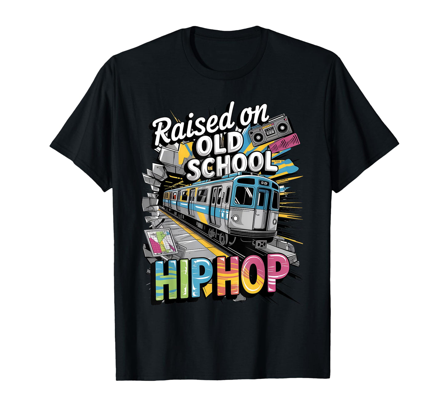 Raised Old School Hip Hop Cassette T-Shirt - Minimalist Print for Adults - T-Shirt, Sweatshirt, Hoodie