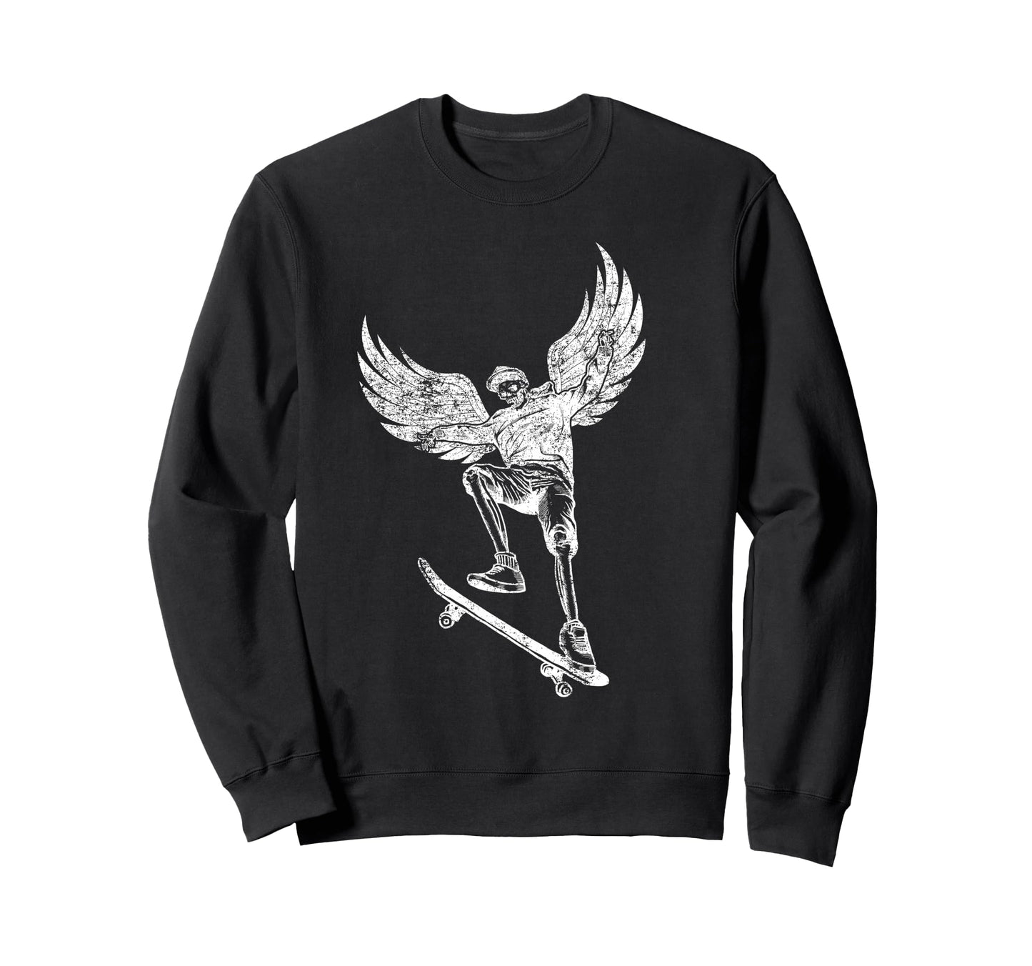 Skeleton Skateboarding Fairycore Sweatshirt - Trendy Graphic for Adults - T-Shirt, Sweatshirt, Hoodie