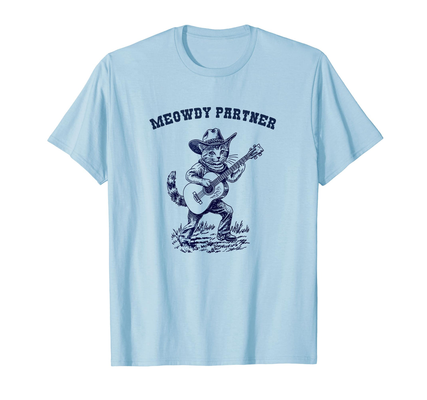 Meowdy Funny Country Music Cat T-Shirt - Custom Art Print Men Women - T-Shirt, Sweatshirt, Hoodie