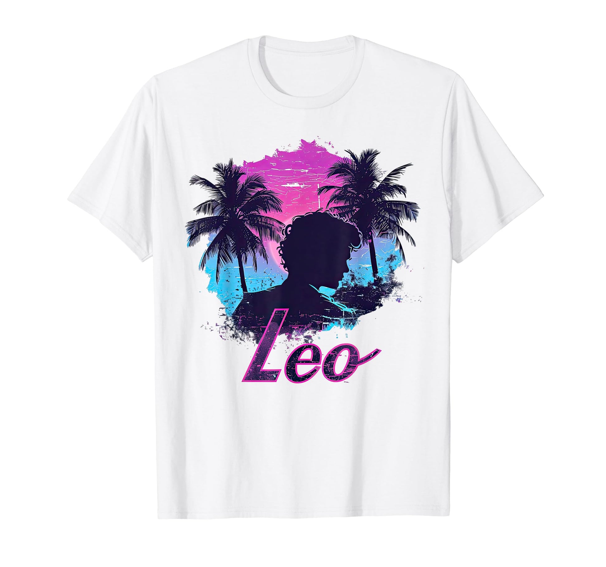 Vaporwave Leo Beach Sunset Aesthetic T-Shirt - Minimalist Print Unisex - T-Shirt, Sweatshirt, Hoodie