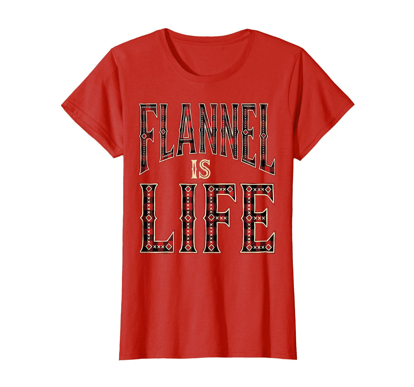 Flannel Is Life Grunge T-Shirt - Custom Art Print for Adults - T-Shirt, Sweatshirt, Hoodie