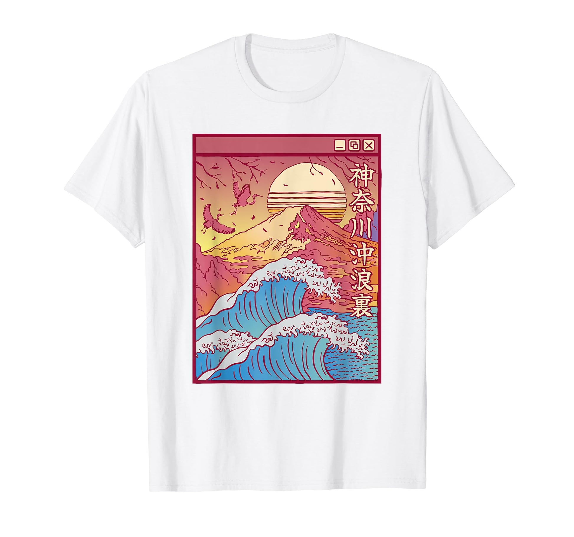 Great Art Wave Vaporwave Aesthetic T-Shirt - Aesthetic Graphic for Adults - T-Shirt, Sweatshirt, Hoodie