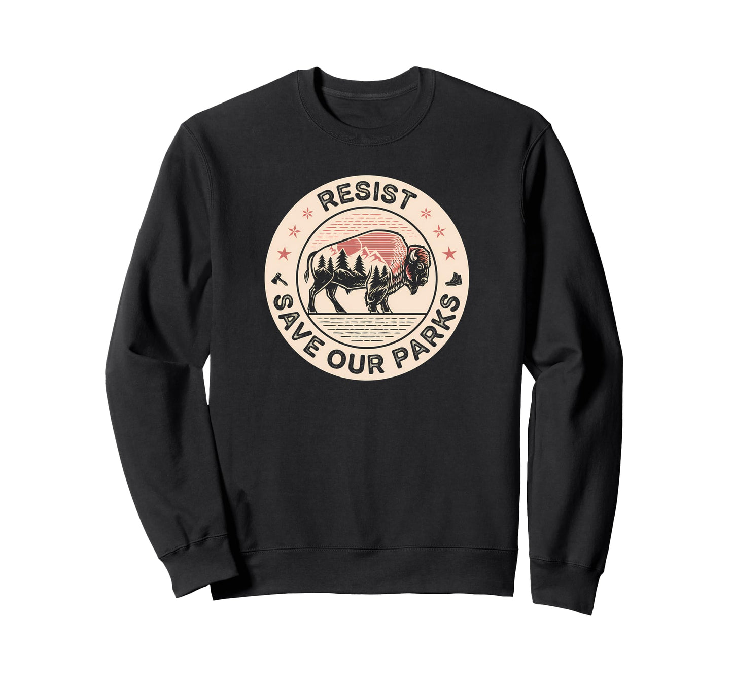 Resist Bison Buffalo Alt Us National Sweatshirt - Aesthetic Graphic Unisex - T-Shirt, Sweatshirt, Hoodie