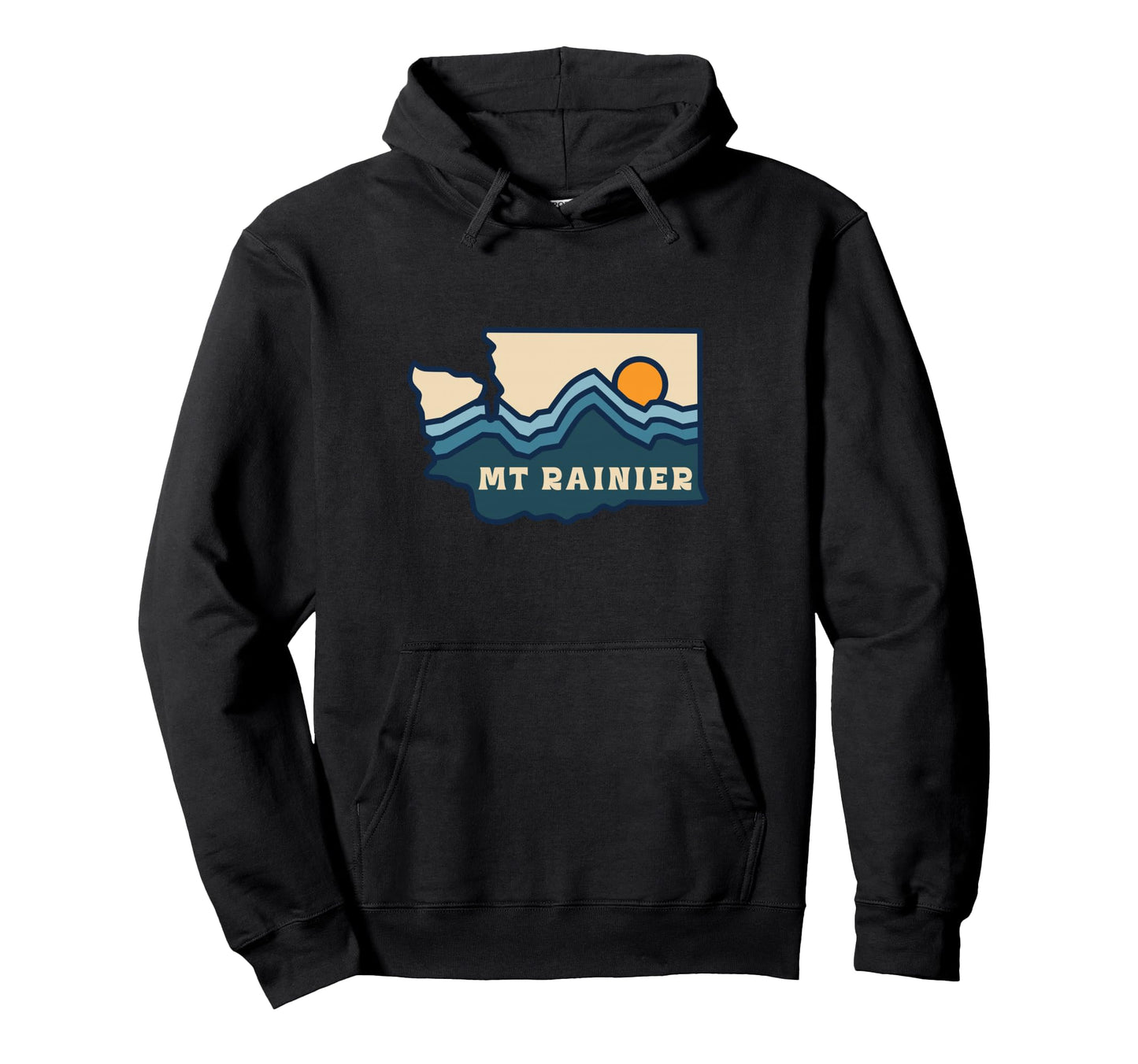 Washington State Map Line Mount Hoodie - Minimalist Print Men Women - T-Shirt, Sweatshirt, Hoodie