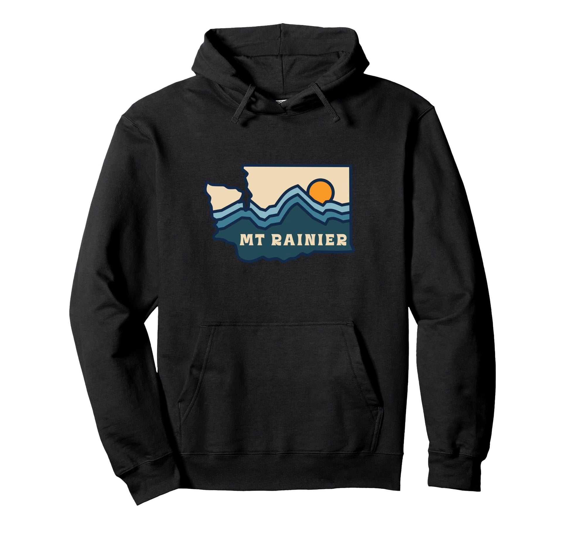 Washington State Map Line Mount Hoodie - Minimalist Print Men Women - T-Shirt, Sweatshirt, Hoodie