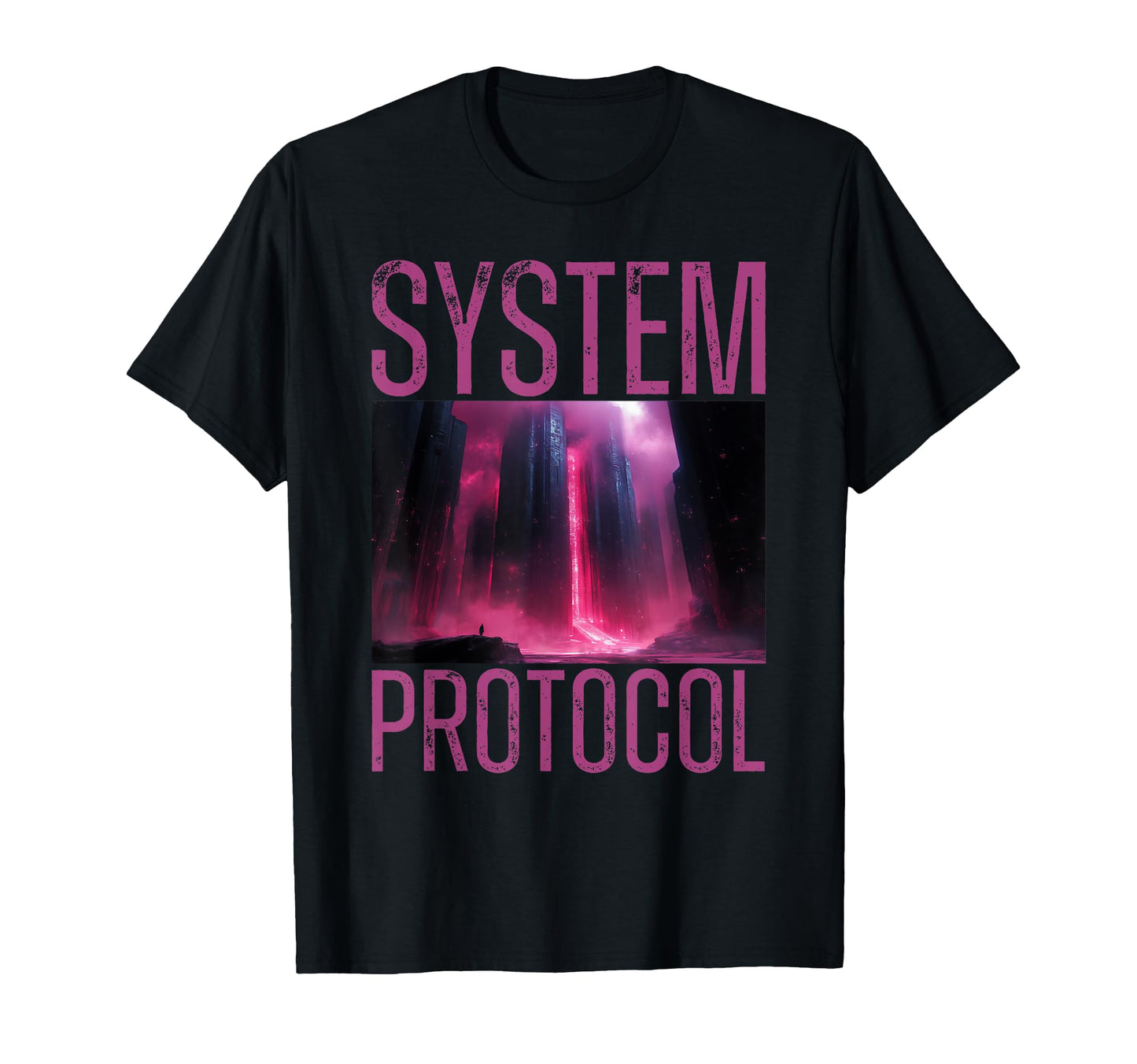 Dystopian Cityscape Vaporwave Aesthetics T-Shirt - Unique Graphic Unisex - T-Shirt, Sweatshirt, Hoodie