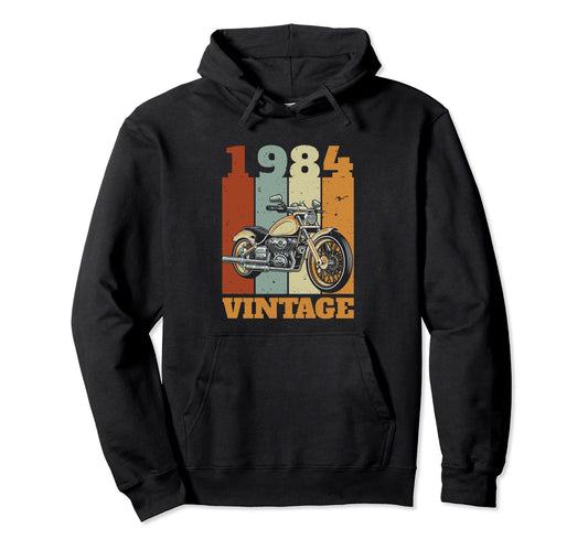 1984 Born Motorcycle Gift Biker Hoodie - Trendy Graphic Men Women - T-Shirt, Sweatshirt, Hoodie