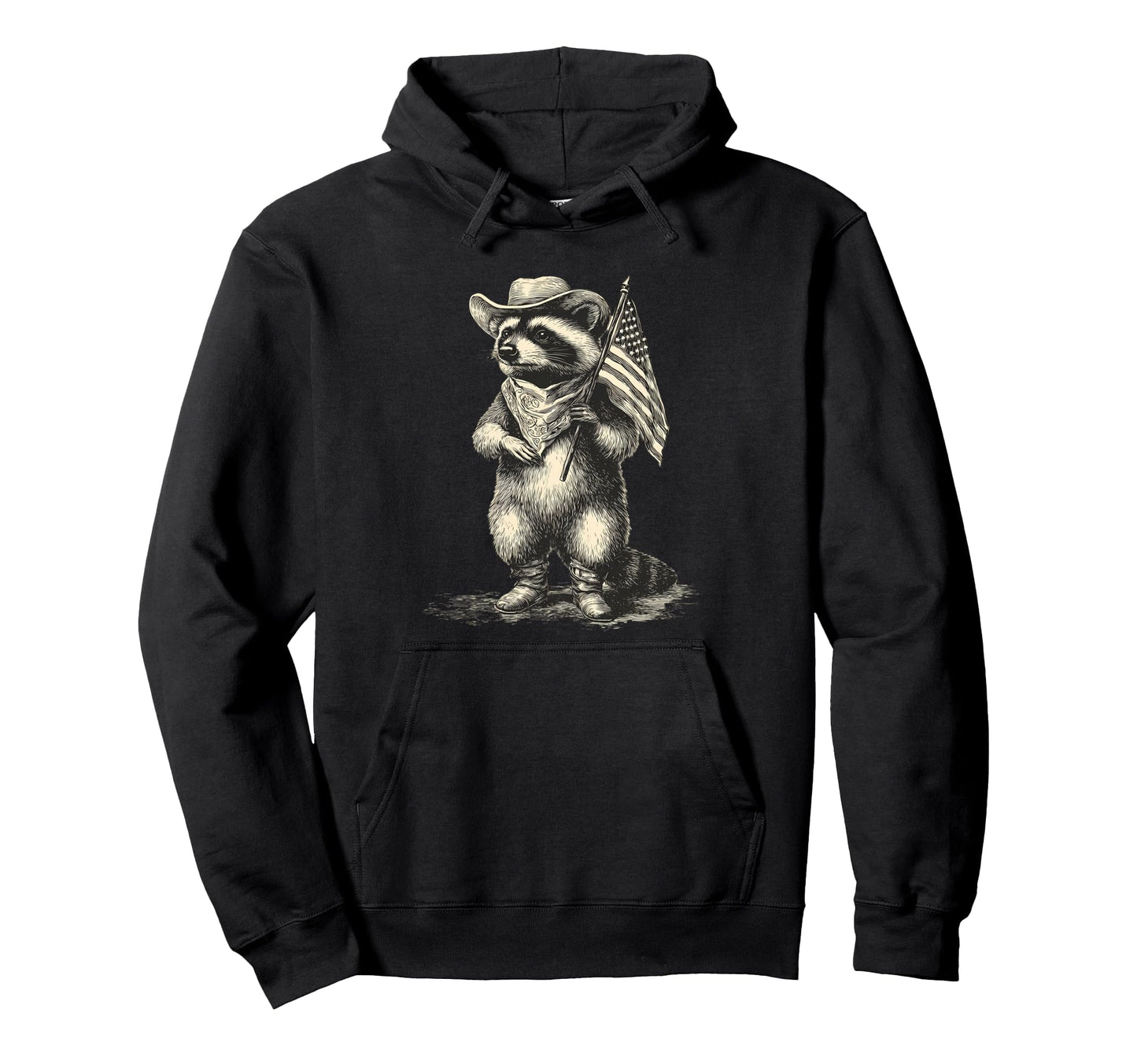 Raccoon Cowboy Trash Panda Cowgirl Hoodie - Streetwear Style for Adults - T-Shirt, Sweatshirt, Hoodie