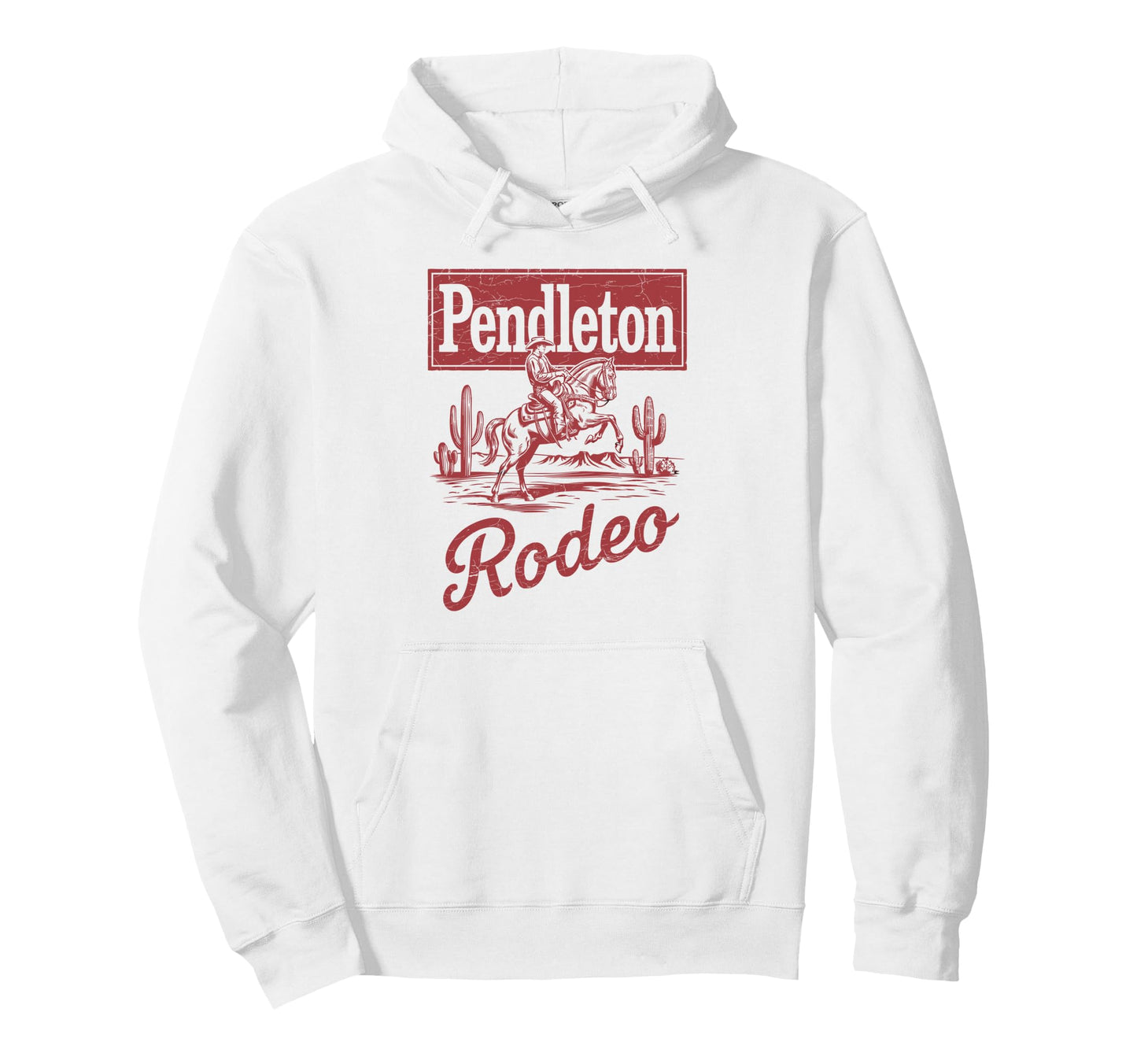 Pendleton Rodeo Cowboy Western Horse Hoodie - Novelty Apparel for Adults - T-Shirt, Sweatshirt, Hoodie