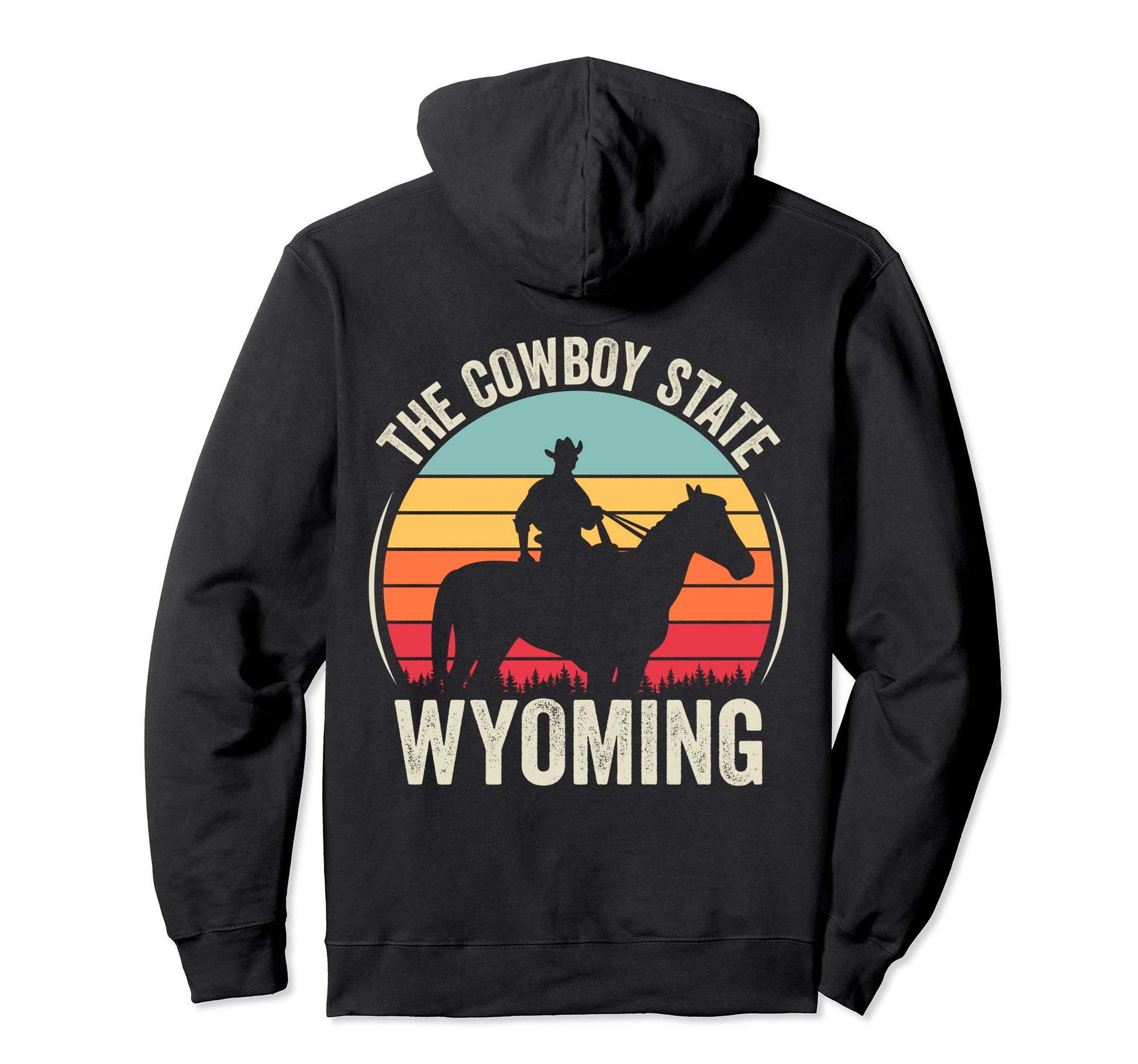Wyoming Cowboy State Sunset Hoodie - Casual Everyday Wear for Adults - T-Shirt, Sweatshirt, Hoodie