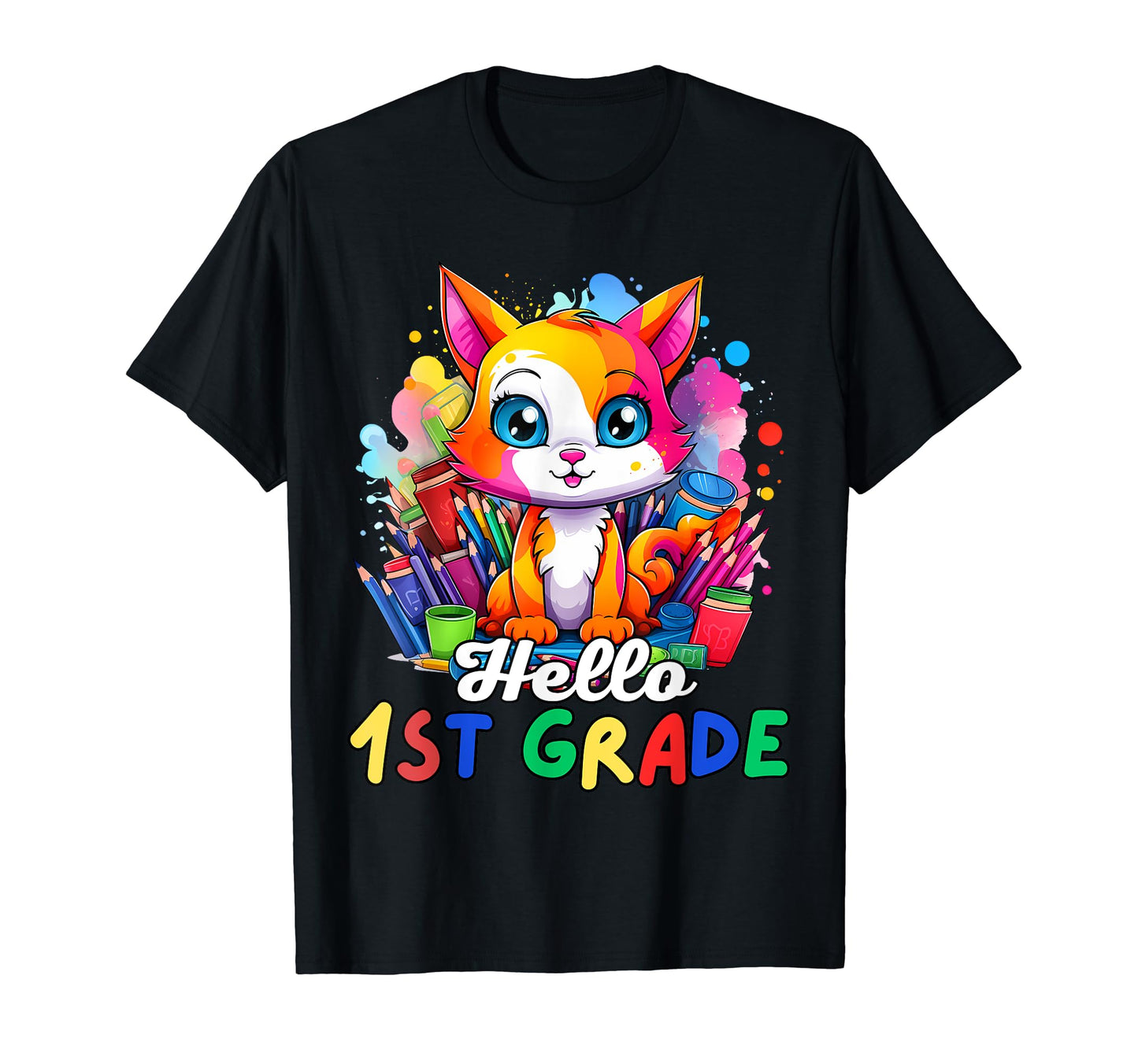 Hello 1St Grade Back To School First T-Shirt - Trendy Graphic for Adults - T-Shirt, Sweatshirt, Hoodie