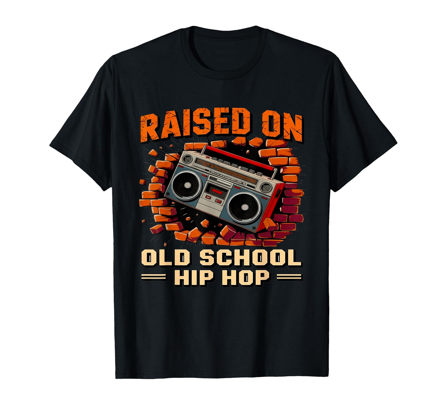 Raised Old School Hip Hop Music Lovers T-Shirt - Minimalist Print Unisex - T-Shirt, Sweatshirt, Hoodie