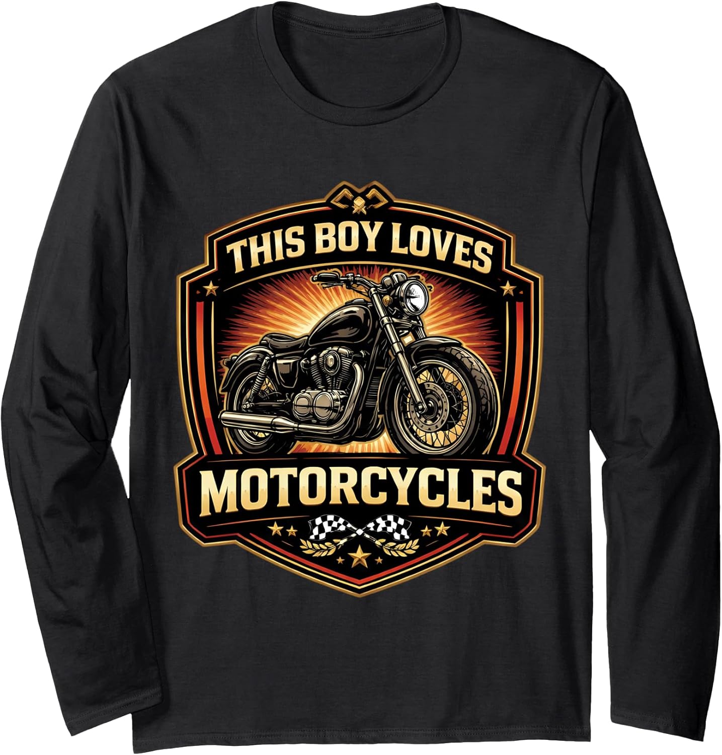This Boy Loves Motorcycles Classic Merch - Adult & Kids T-Shirts, Sweatshirts & Hoodies apparel design preview 1