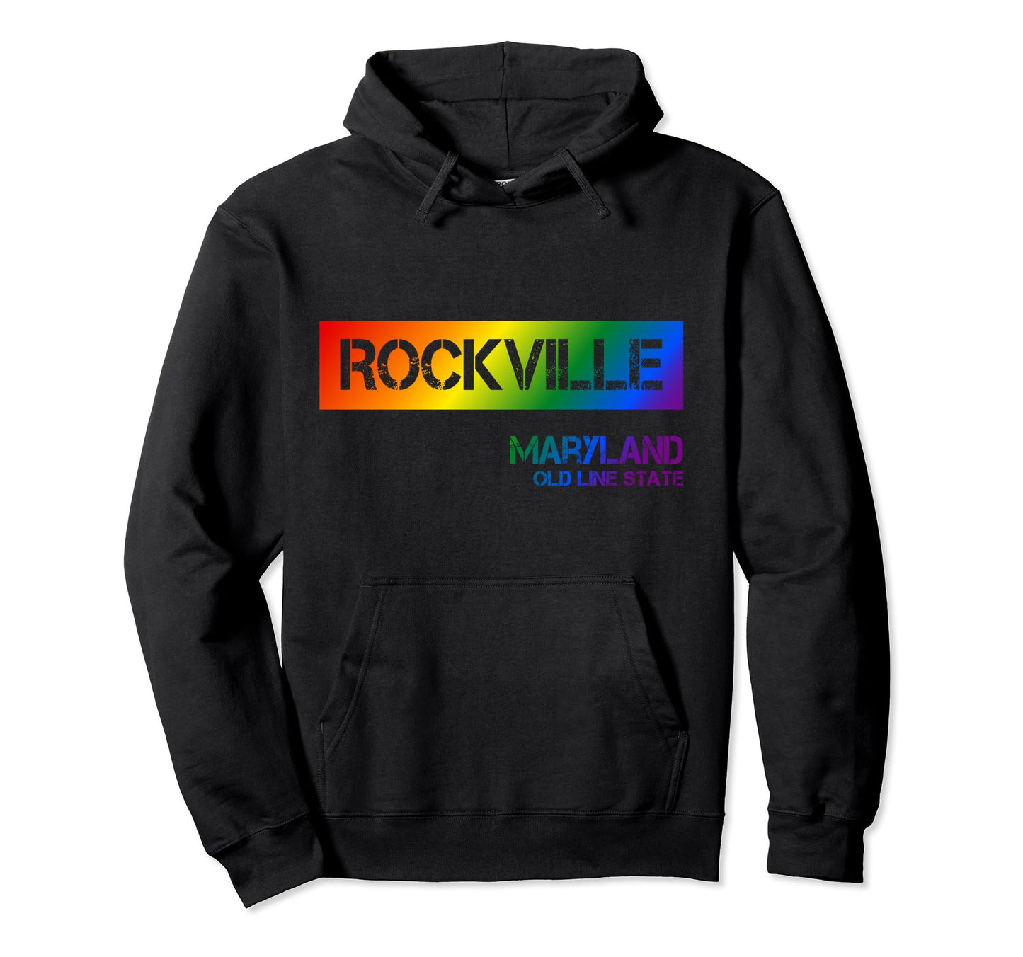 Rockville Maryland Lgbtqai Rainbow Hoodie - Streetwear Style Men Women - T-Shirt, Sweatshirt, Hoodie